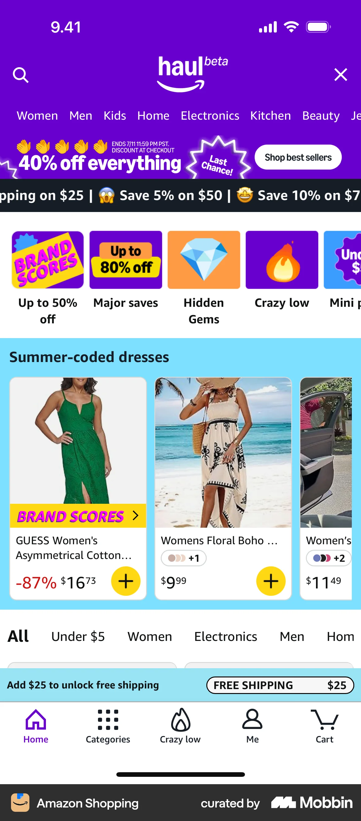 Amazon Shopping iOS screen containing Full-Screen Overlay UI element