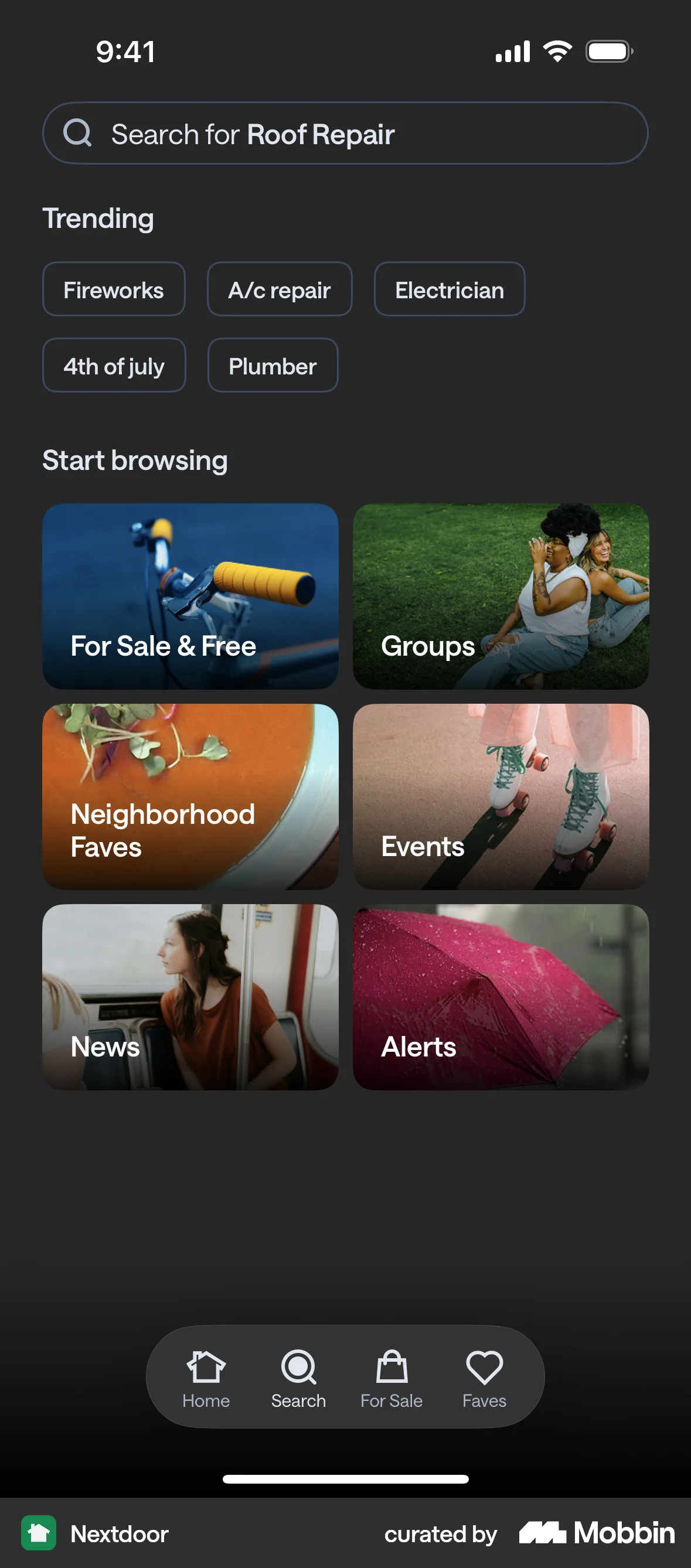 Nextdoor iOS Dark Mode screen