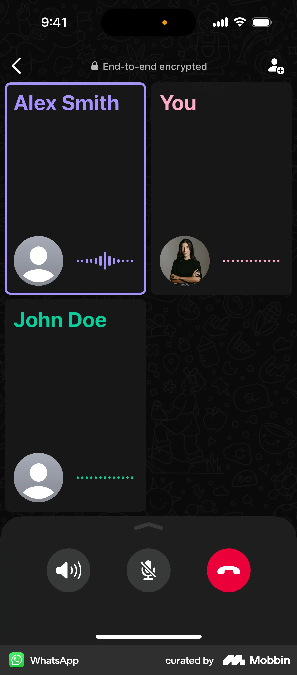 WhatsApp iOS Call screen
