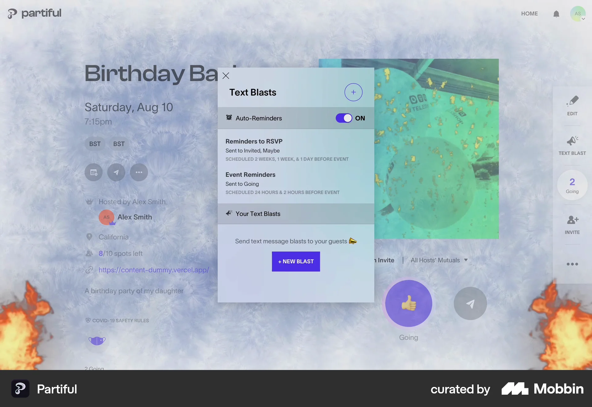 Partiful Web Lifestyle App screen