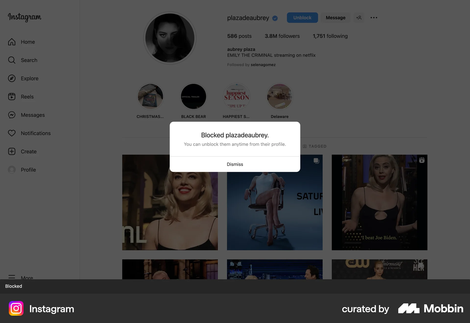 Instagram Web Ban & Block screen