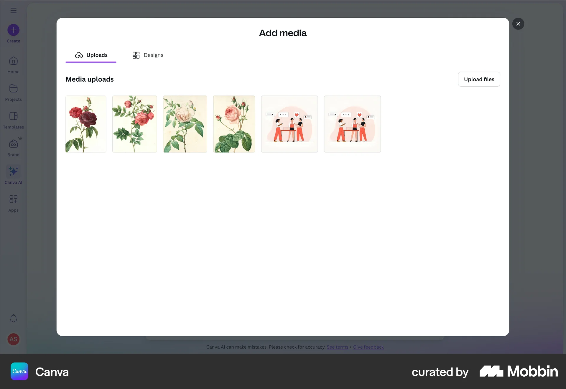 Canva Web screen containing Gallery UI element