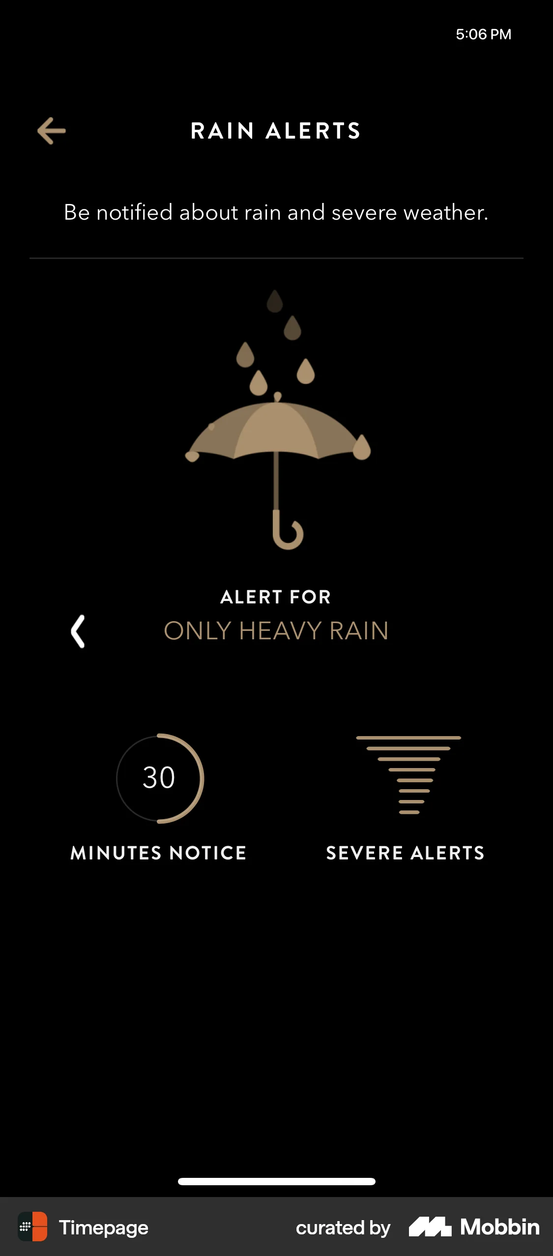 Timepage iOS Reminder screen
