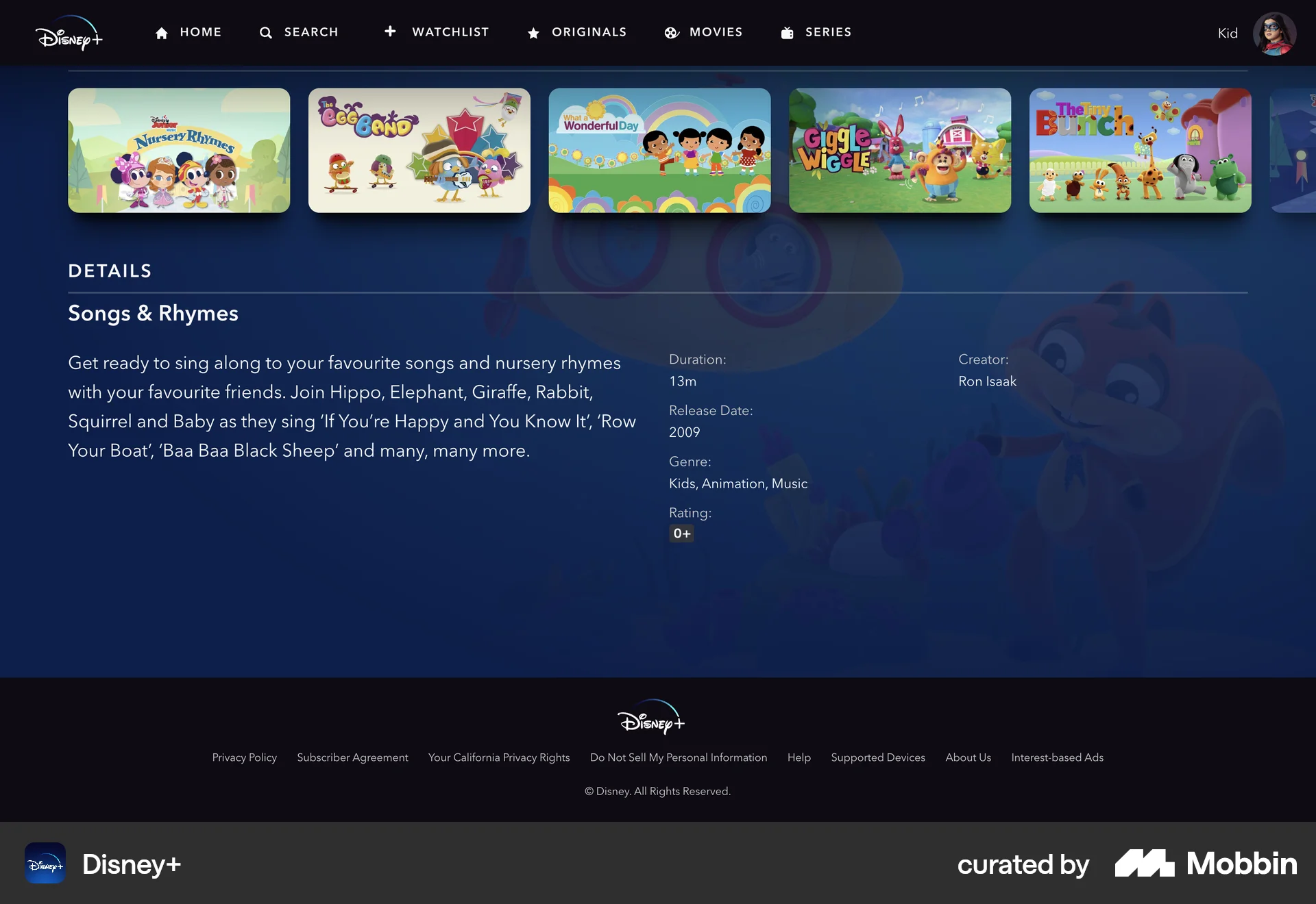 Disney+ screen