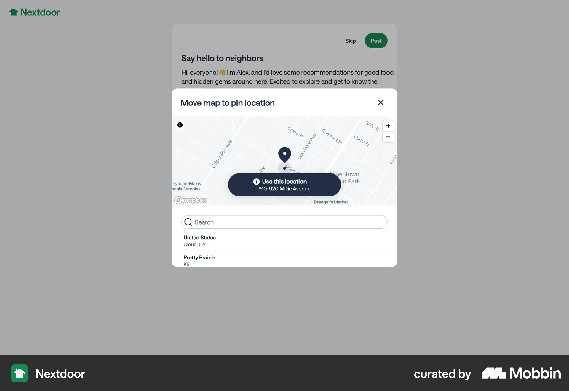 Nextdoor Web News App screen