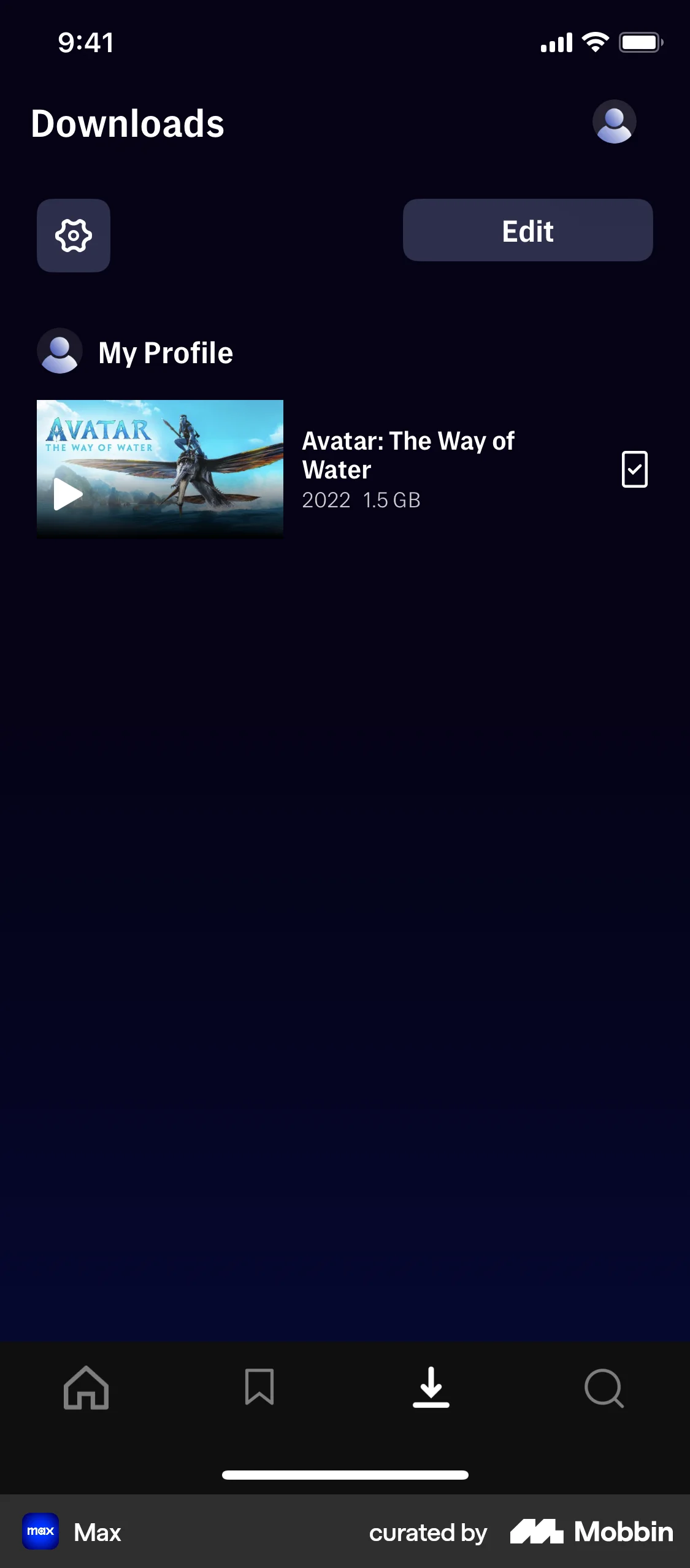 HBO Max iOS Downloads & Available Offline screen