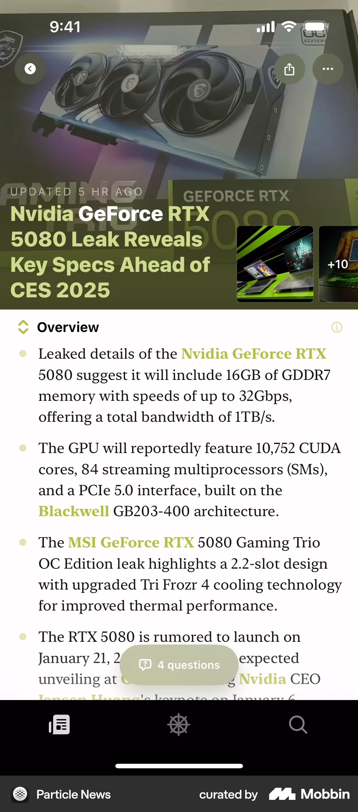 Particle News screen