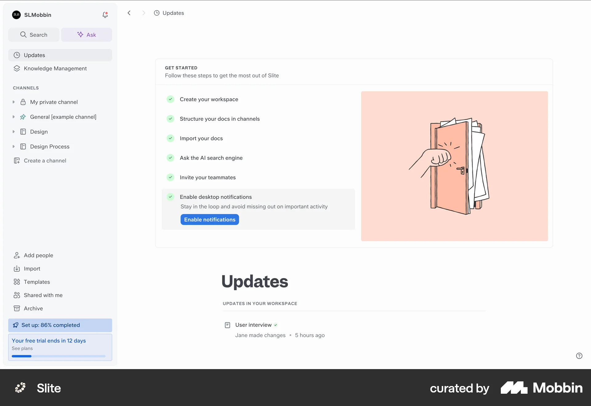 Slite Web Permission screen