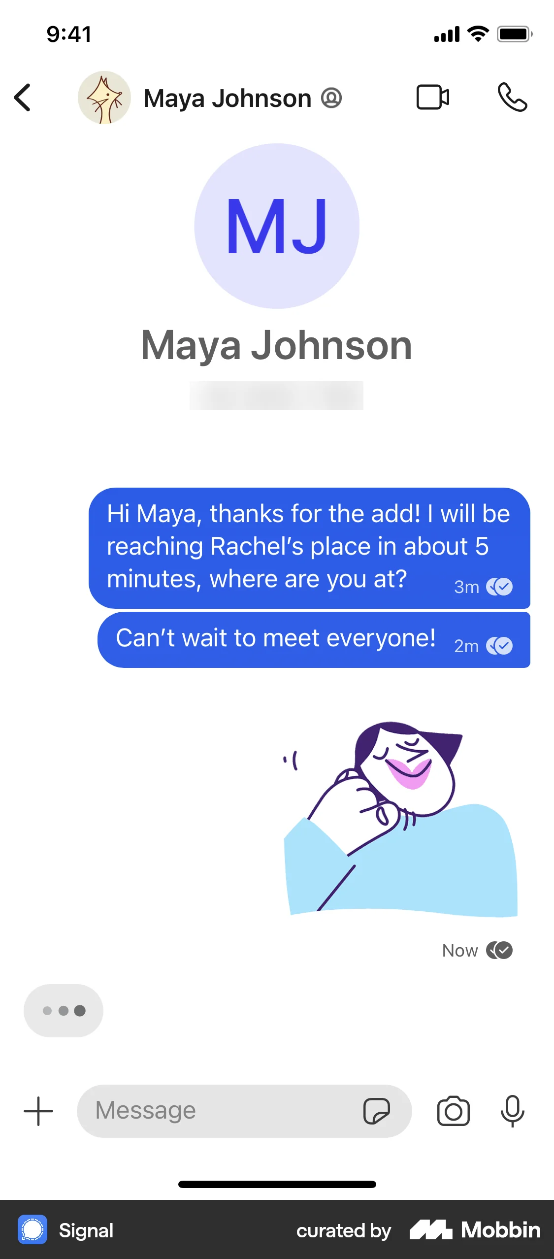 Signal iOS Filters & Stickers screen
