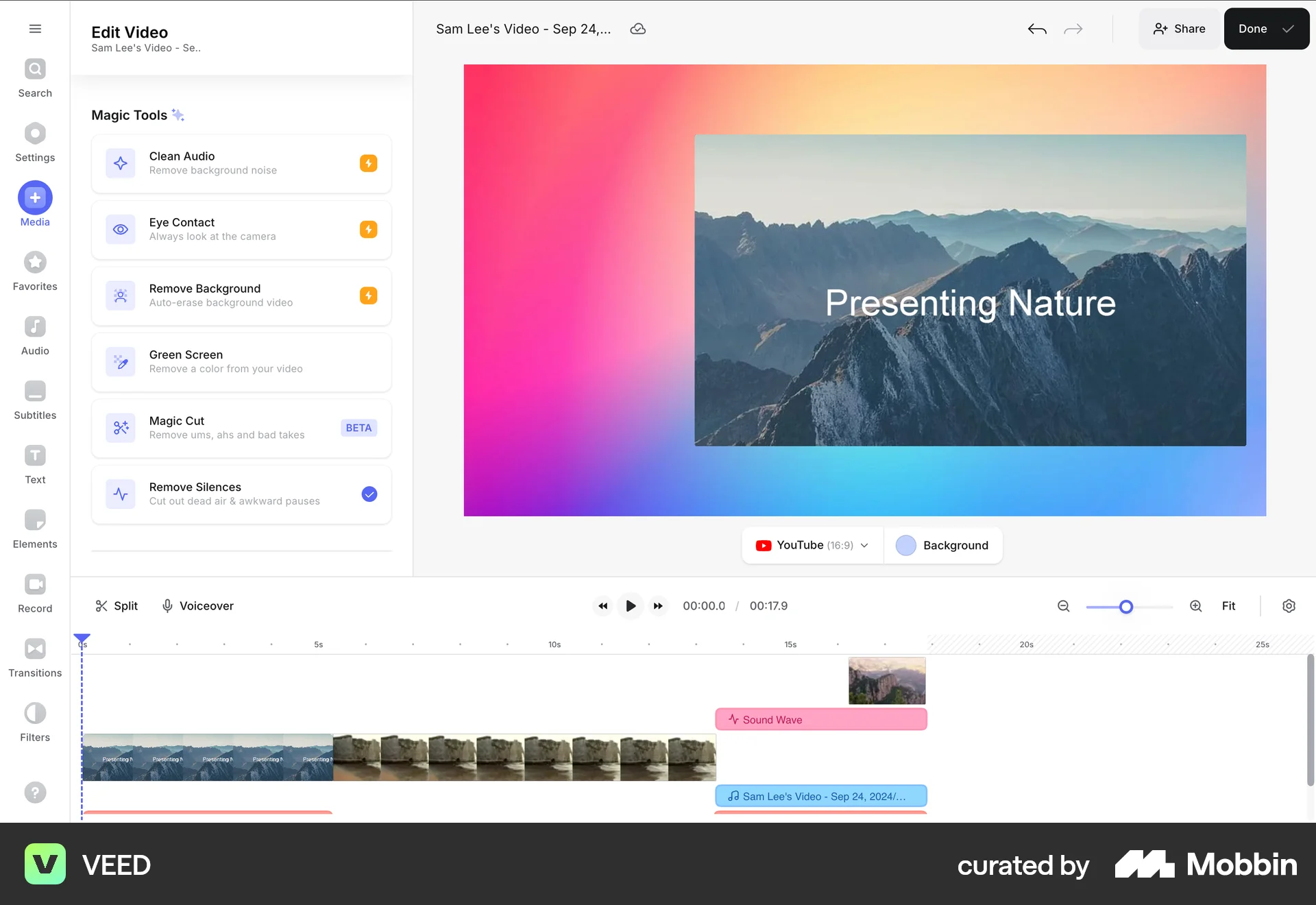 VEED Web screen containing Stacked List UI element