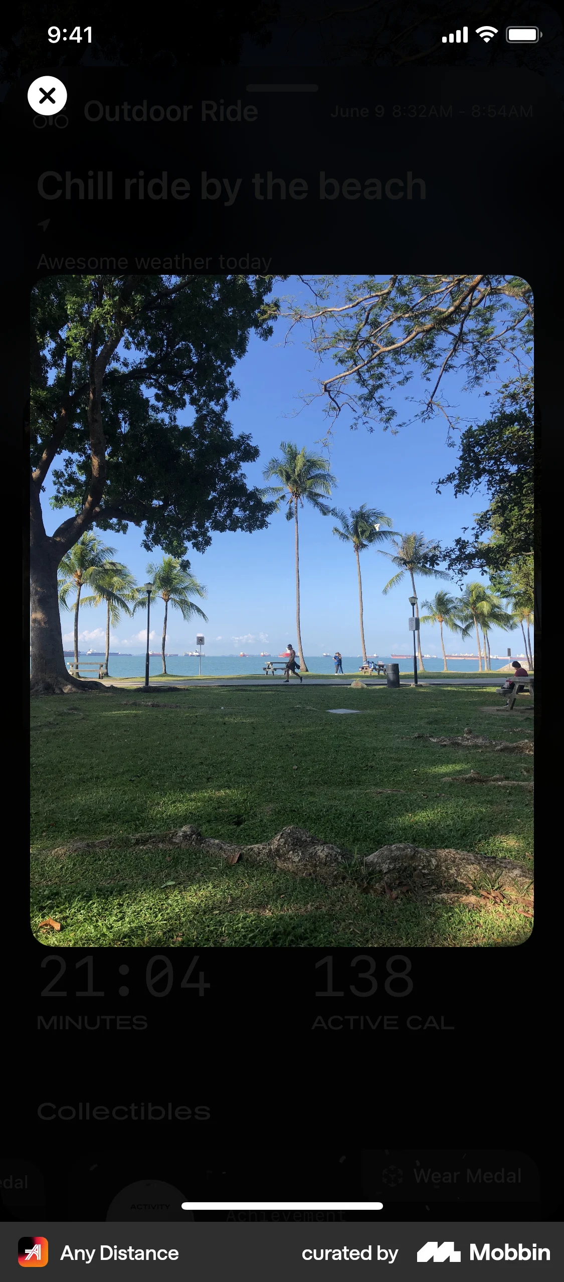 Any Distance iOS Post Detail screen