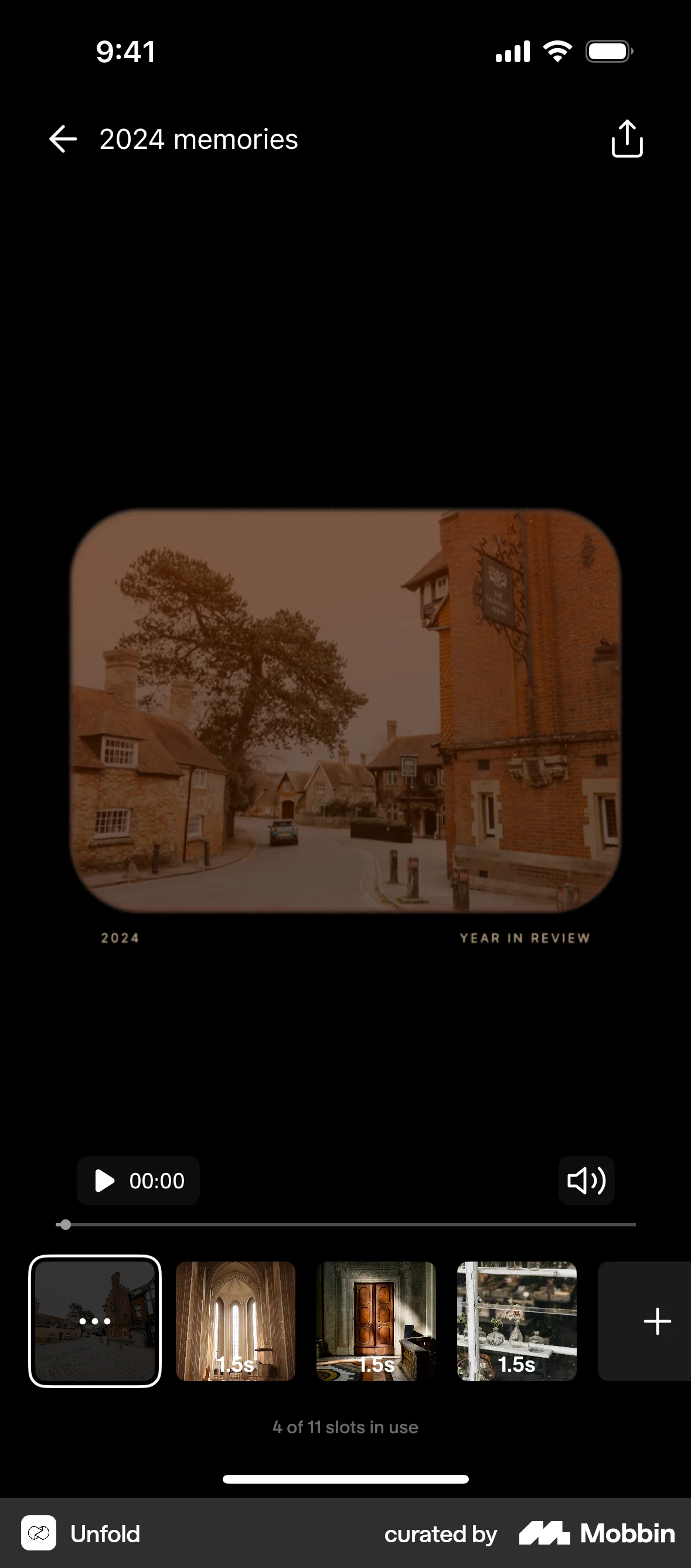 Unfold iOS Timeline & History screen