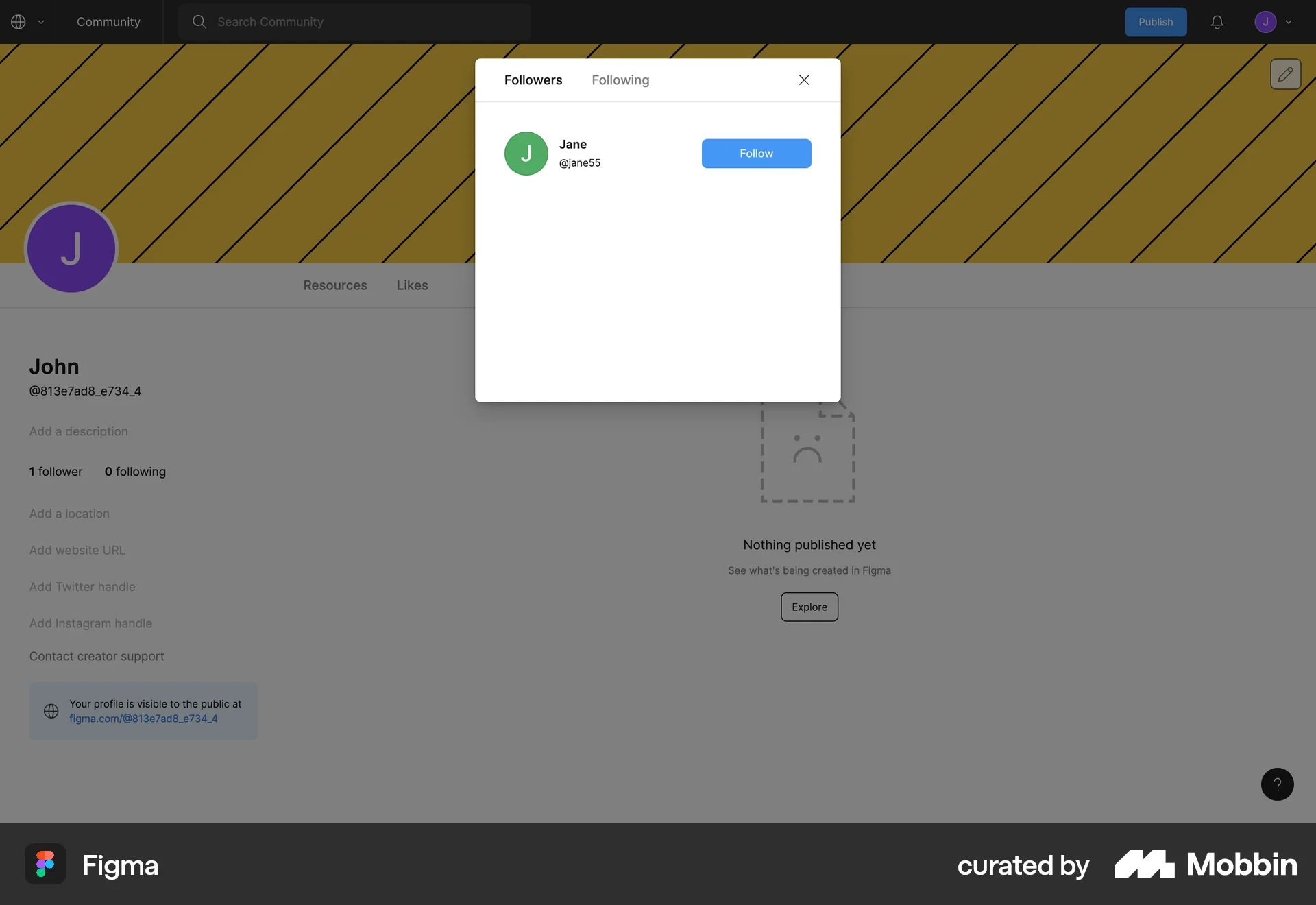 Figma Web Followers & Following screen