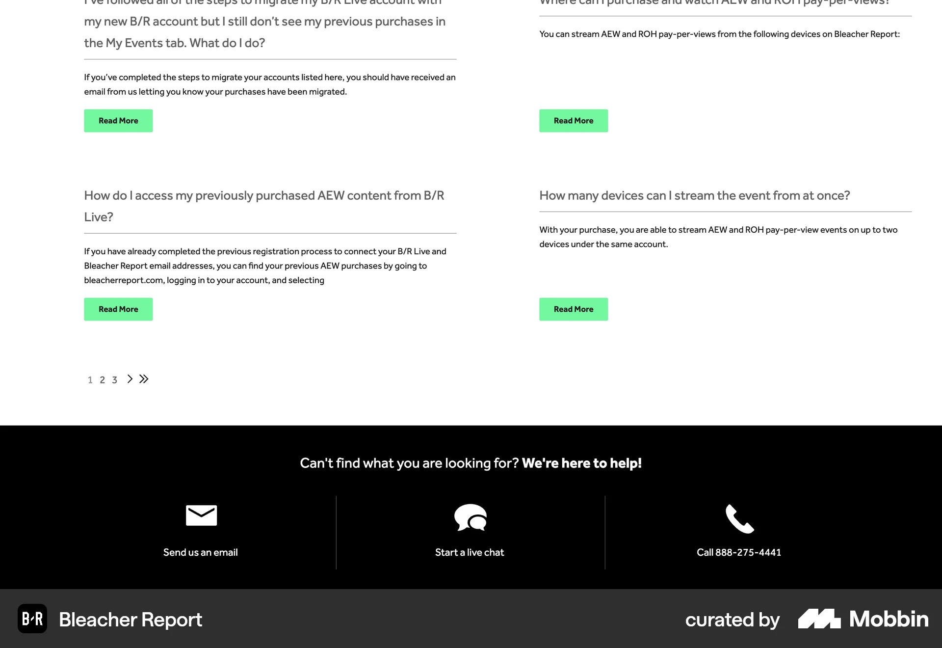 Bleacher Report Web Sports App screen