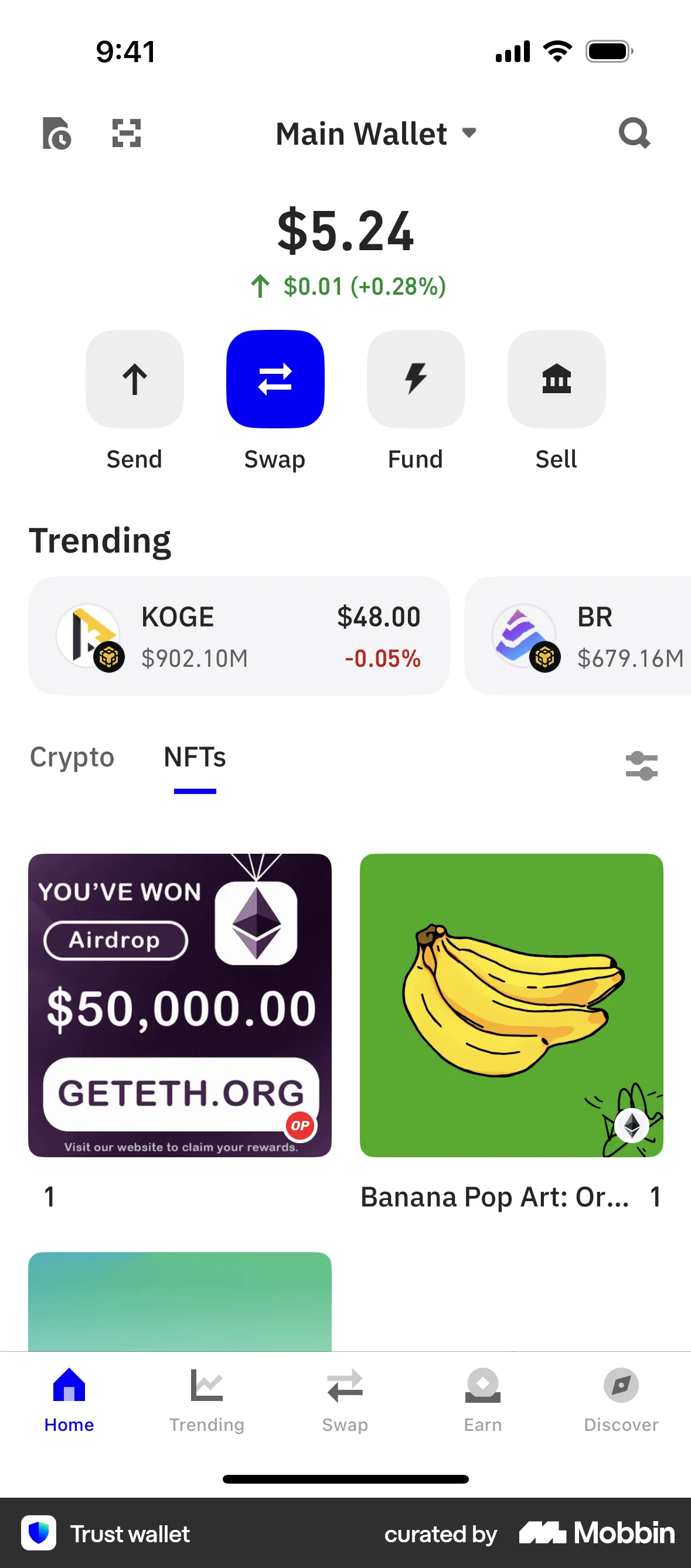 Trust Wallet iOS Browse & Discover screen