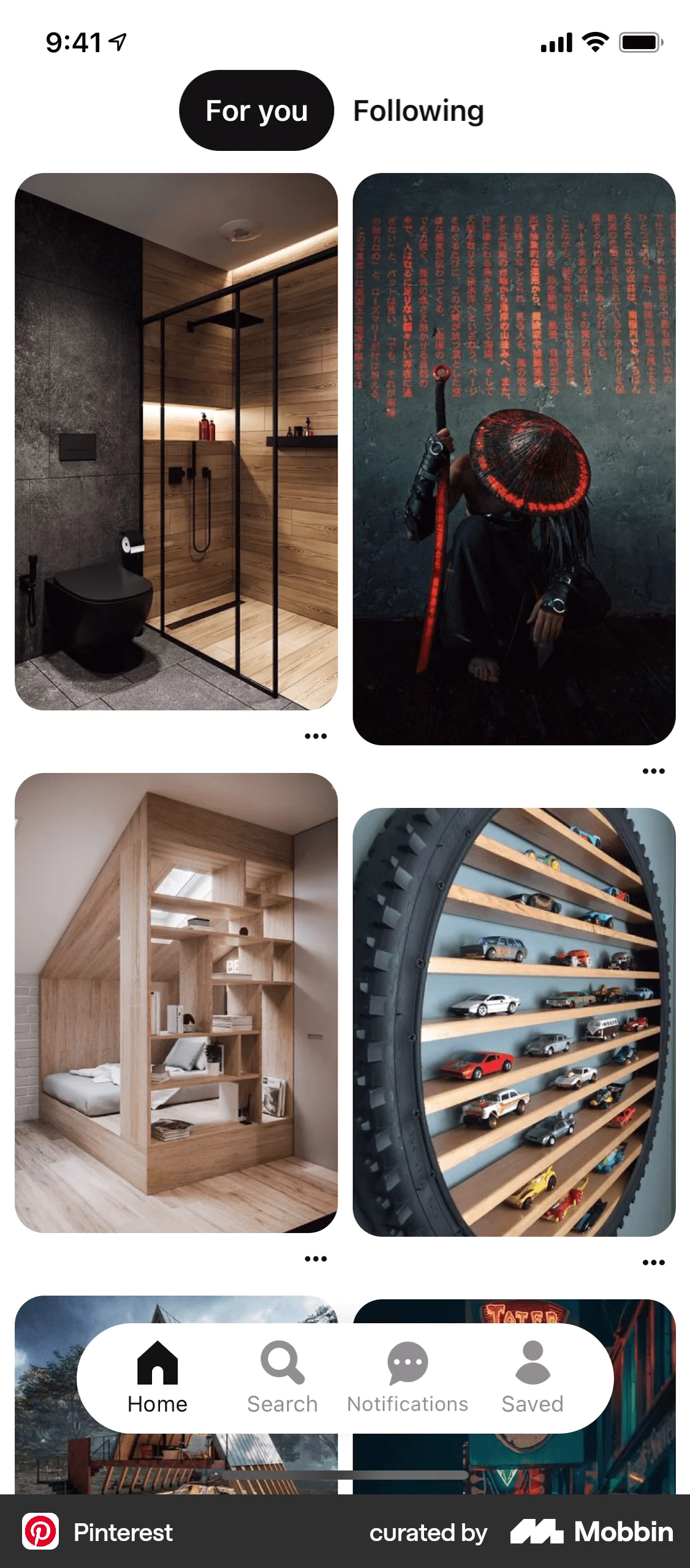 Pinterest iOS screen containing Gallery UI element