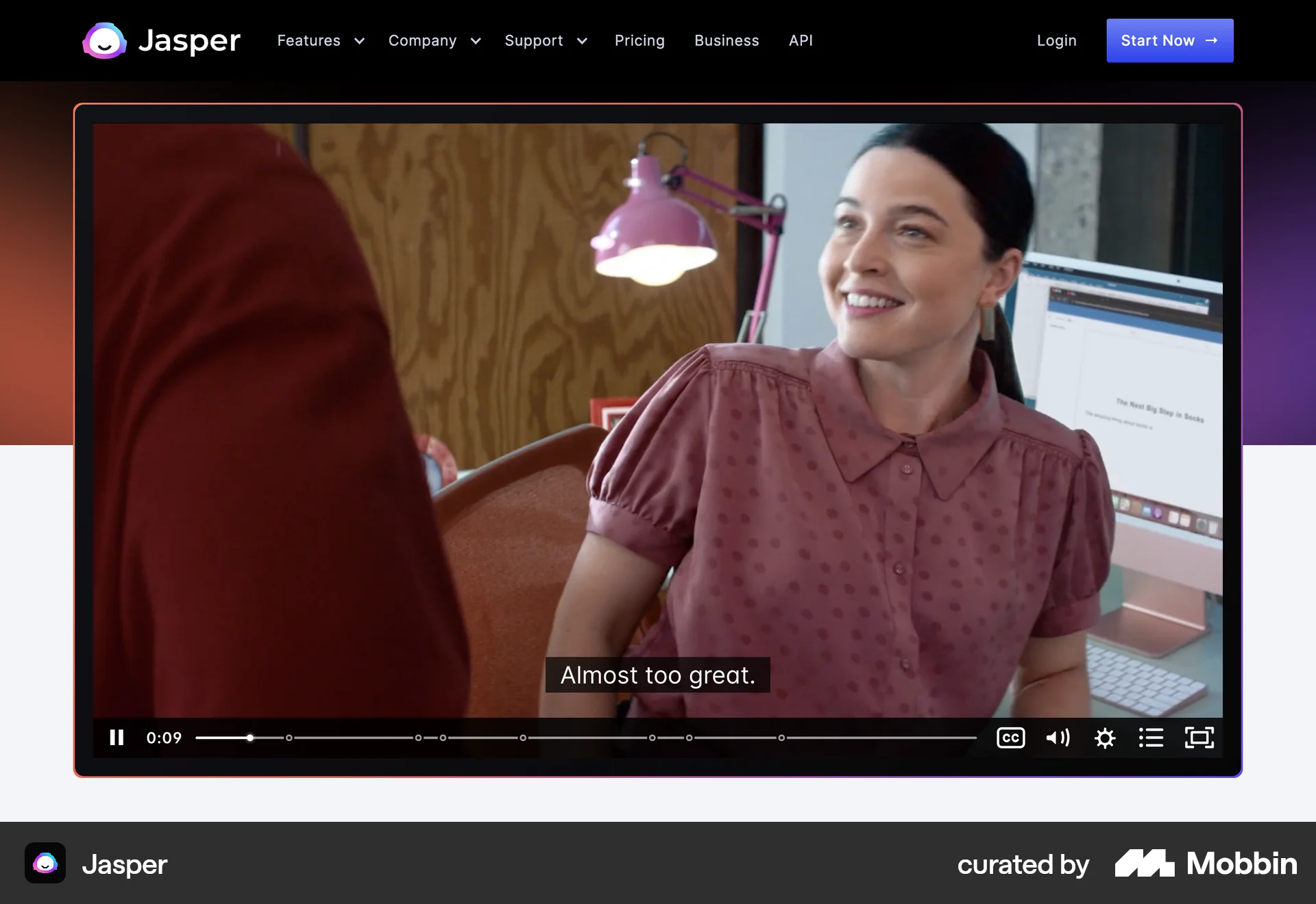 Jasper Web Video Player screen
