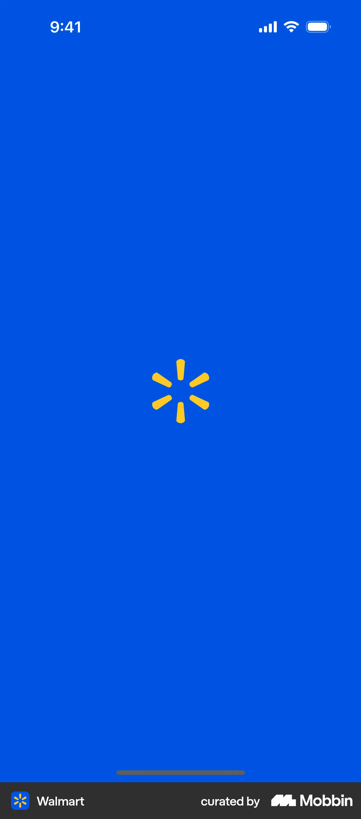 Walmart iOS Splash Screen screen