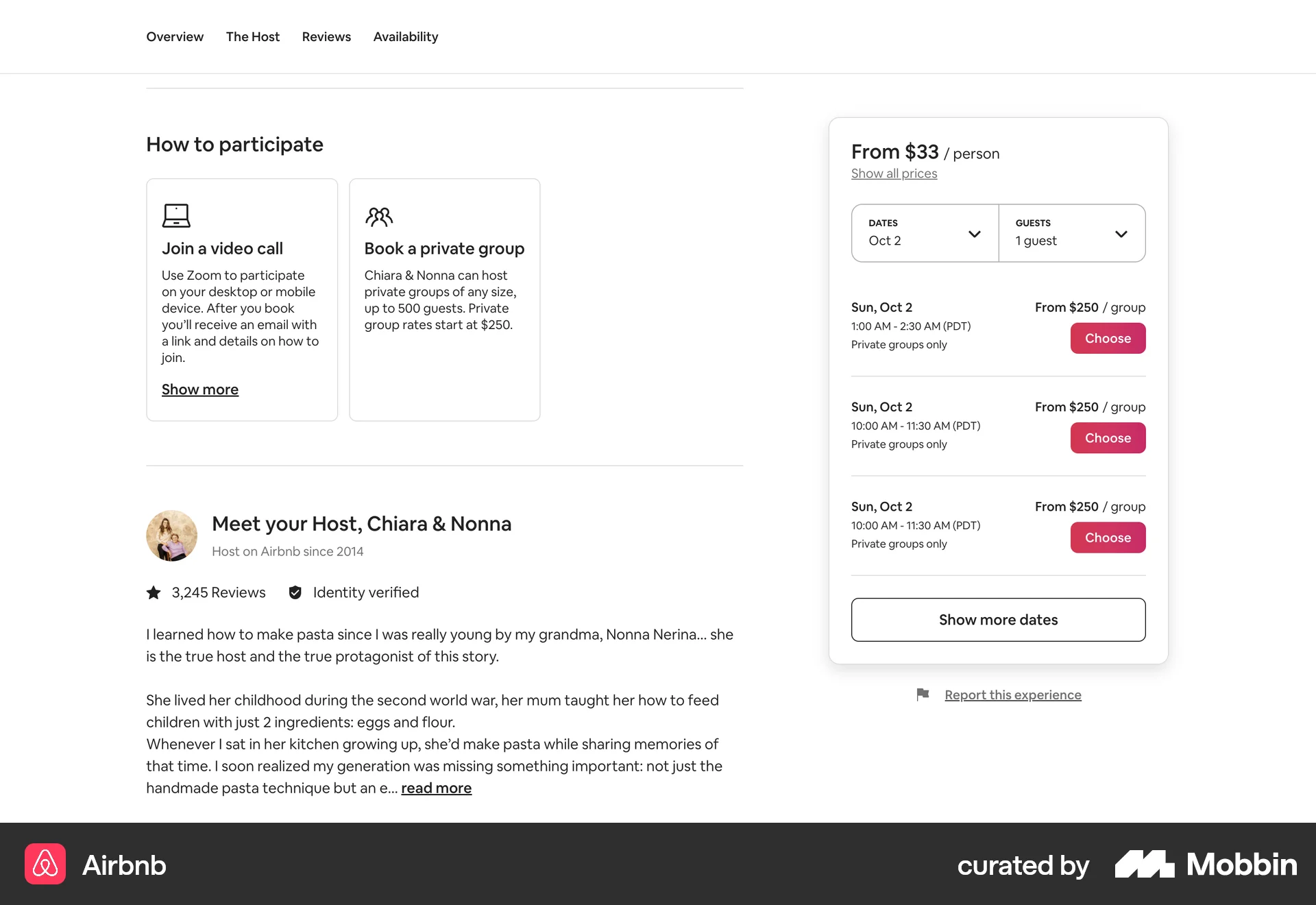 Airbnb Web Product Detail screen