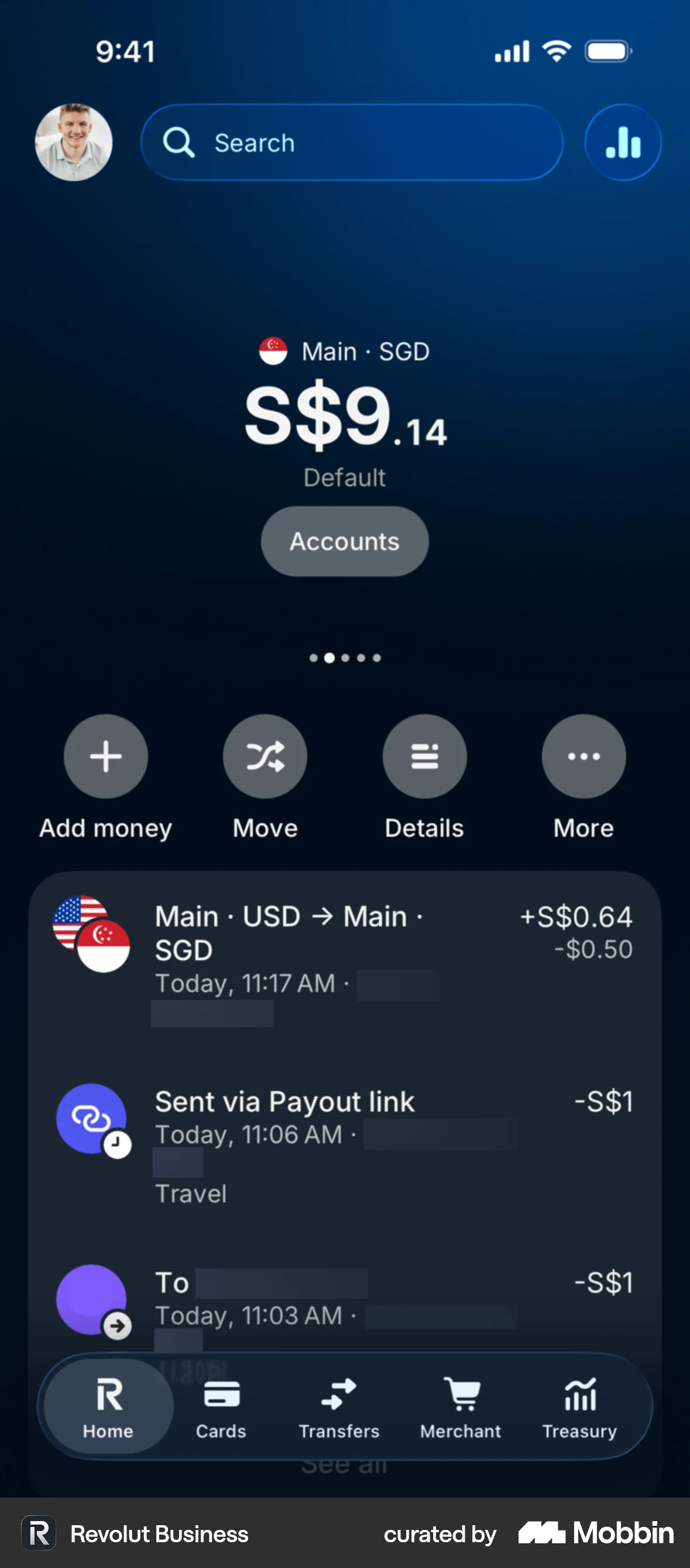 Revolut Business iOS Mobile App Design screen