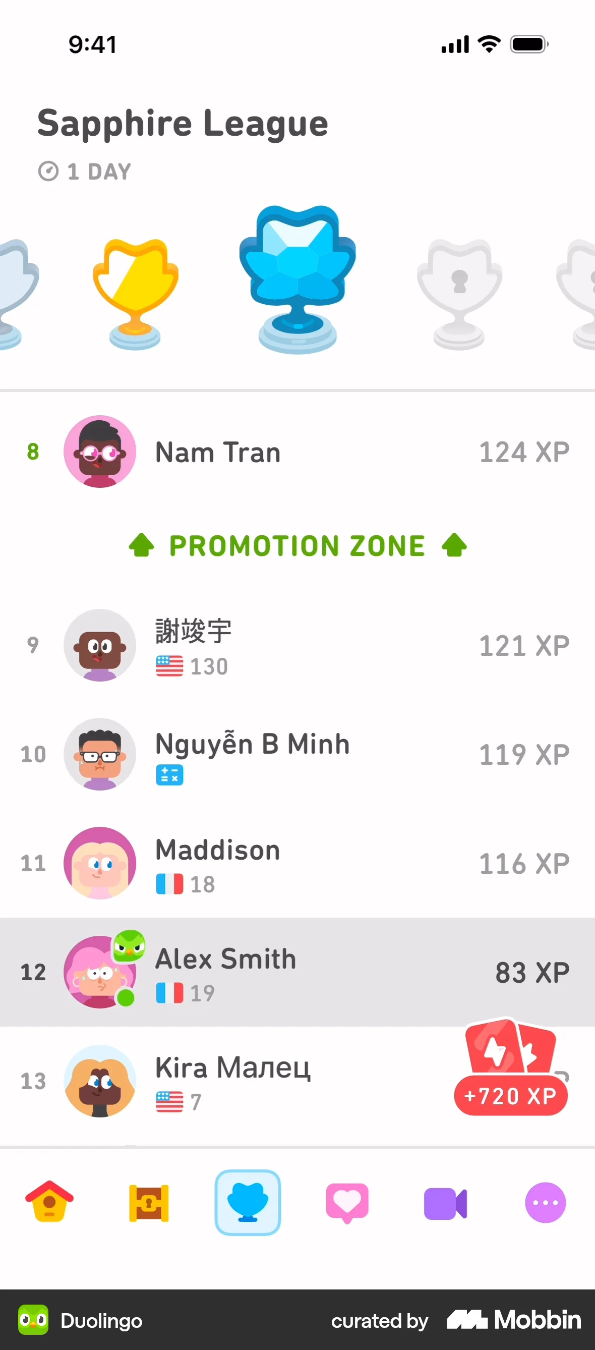 Duolingo iOS Leaderboard screen