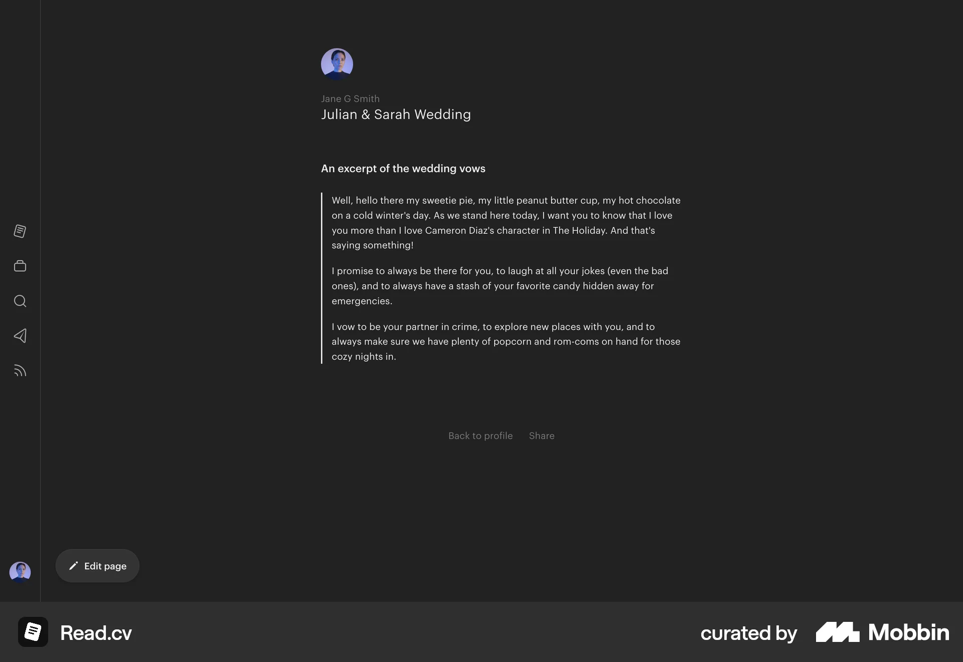 Read.cv Web Note Detail screen