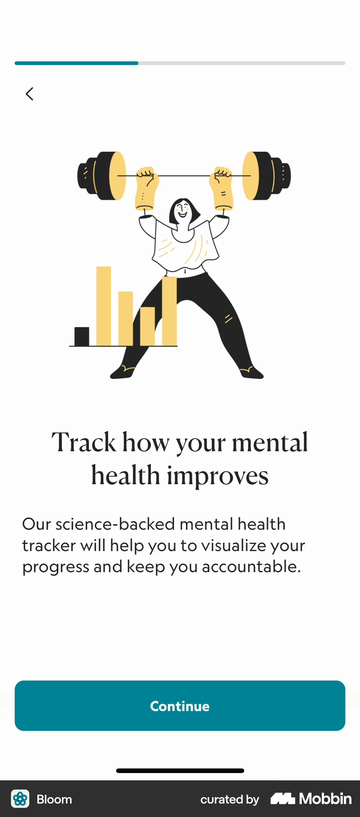 Bloom iOS screen containing Progress Indicator UI element