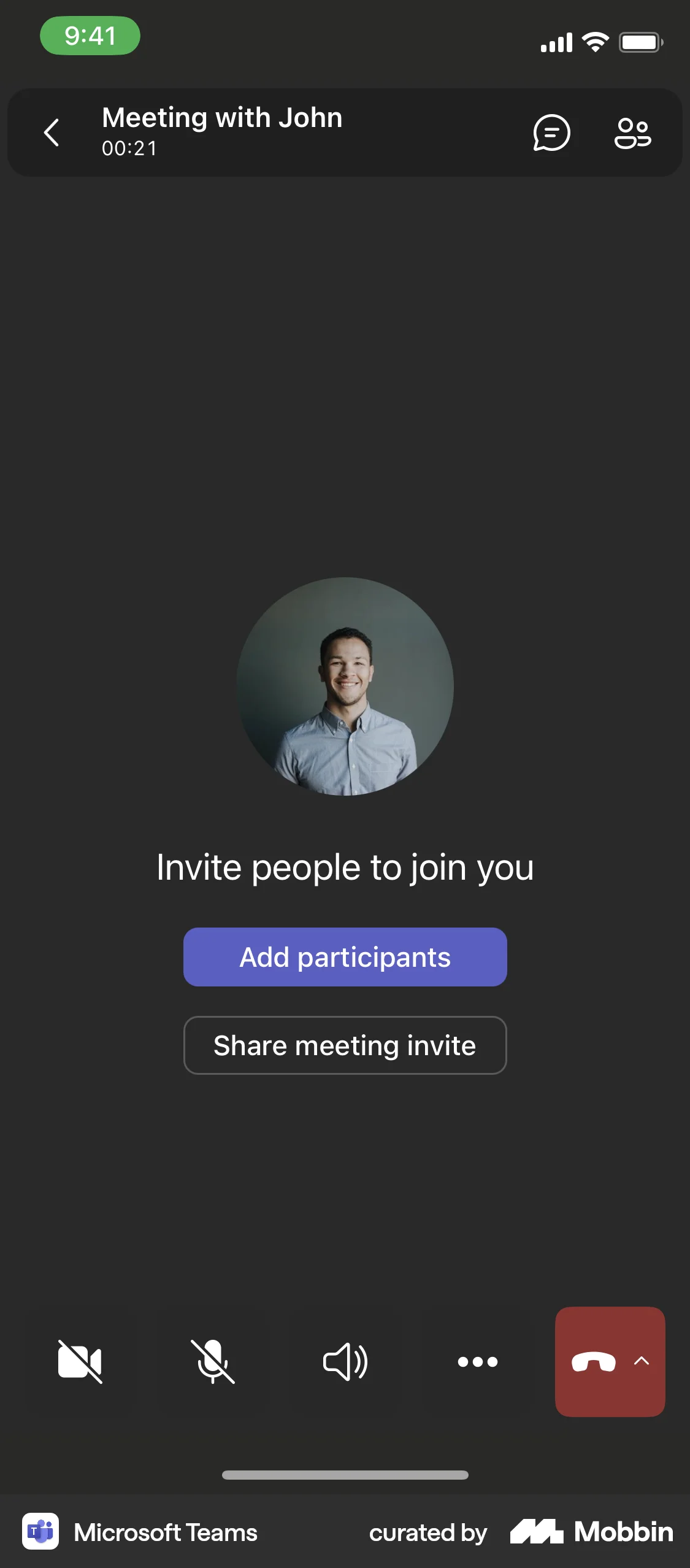 Microsoft Teams iOS Call screen