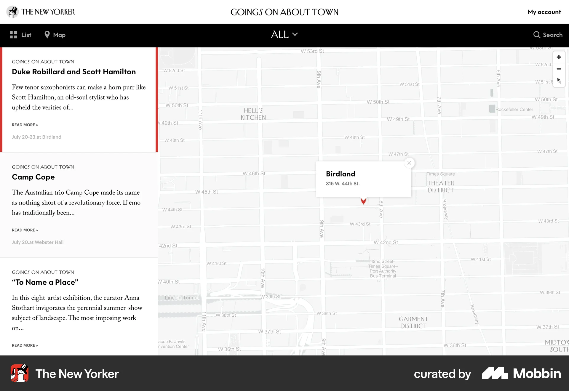 The New Yorker Web screen containing Tooltip UI element