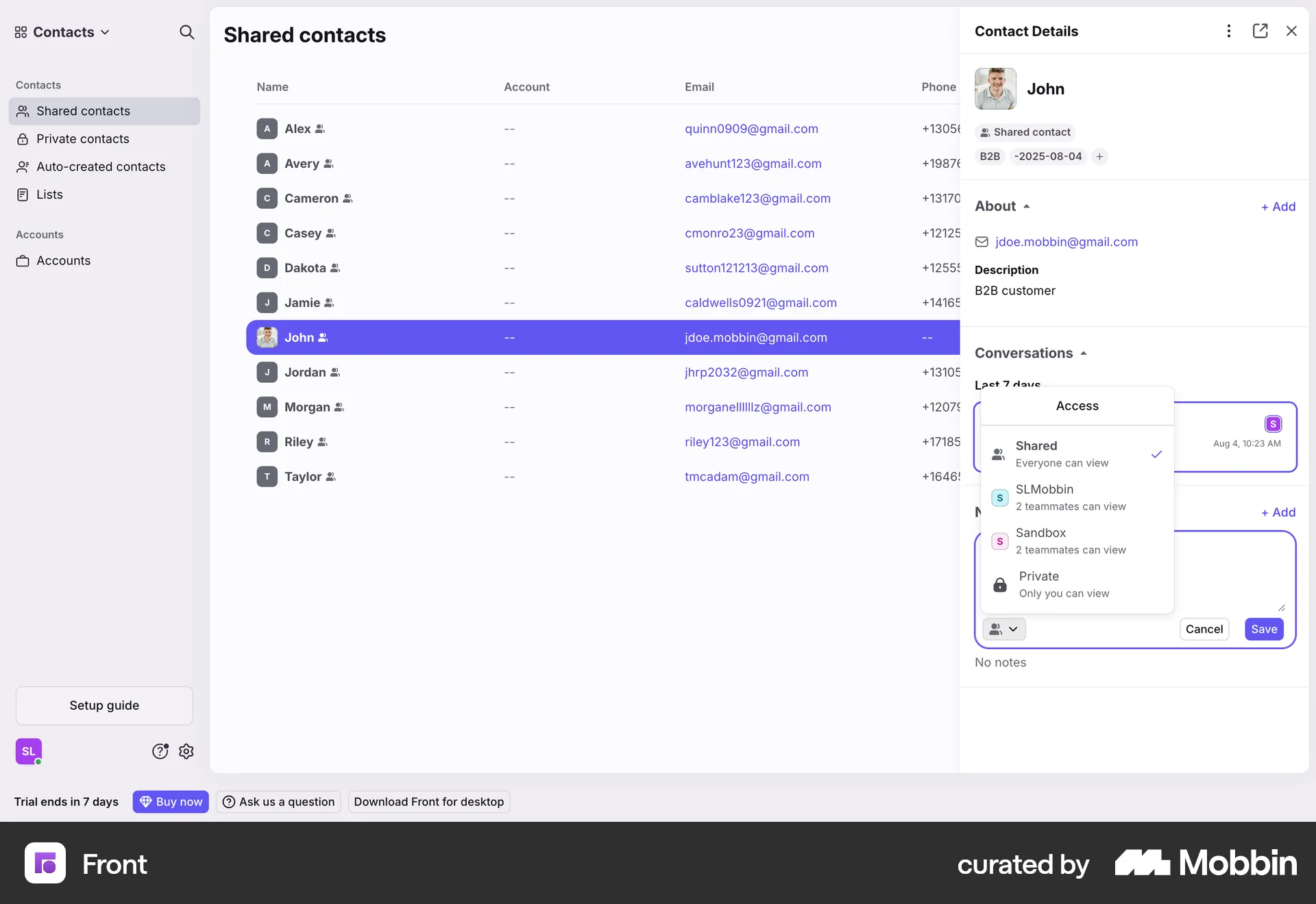 Front Web screen containing Select UI element