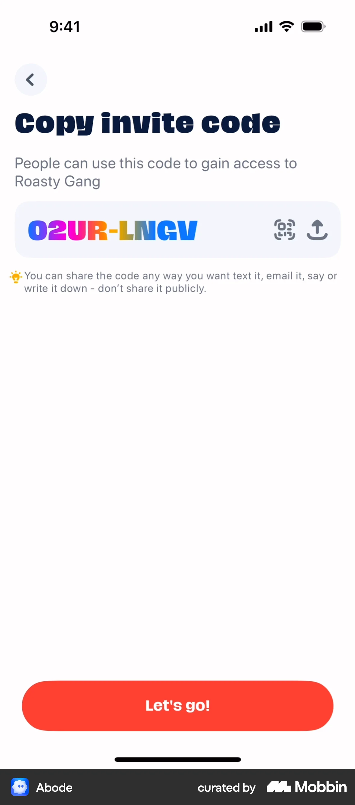 Abode iOS screen containing Toolbar UI element