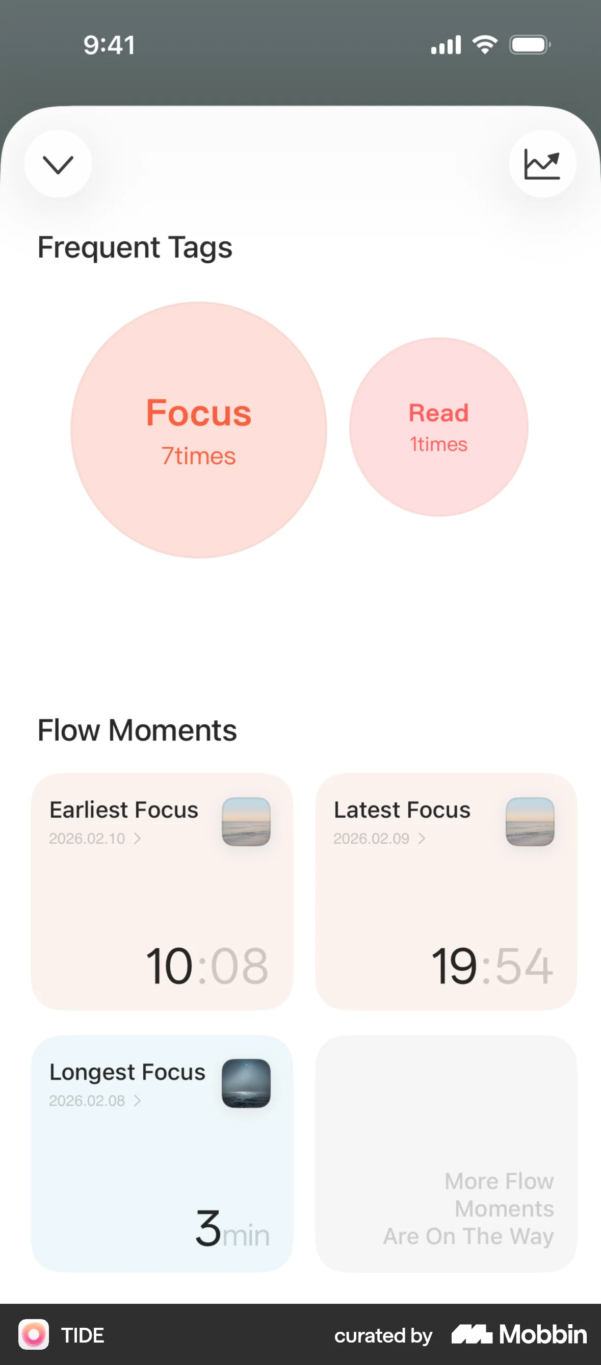 TIDE iOS Mobile App Design screen