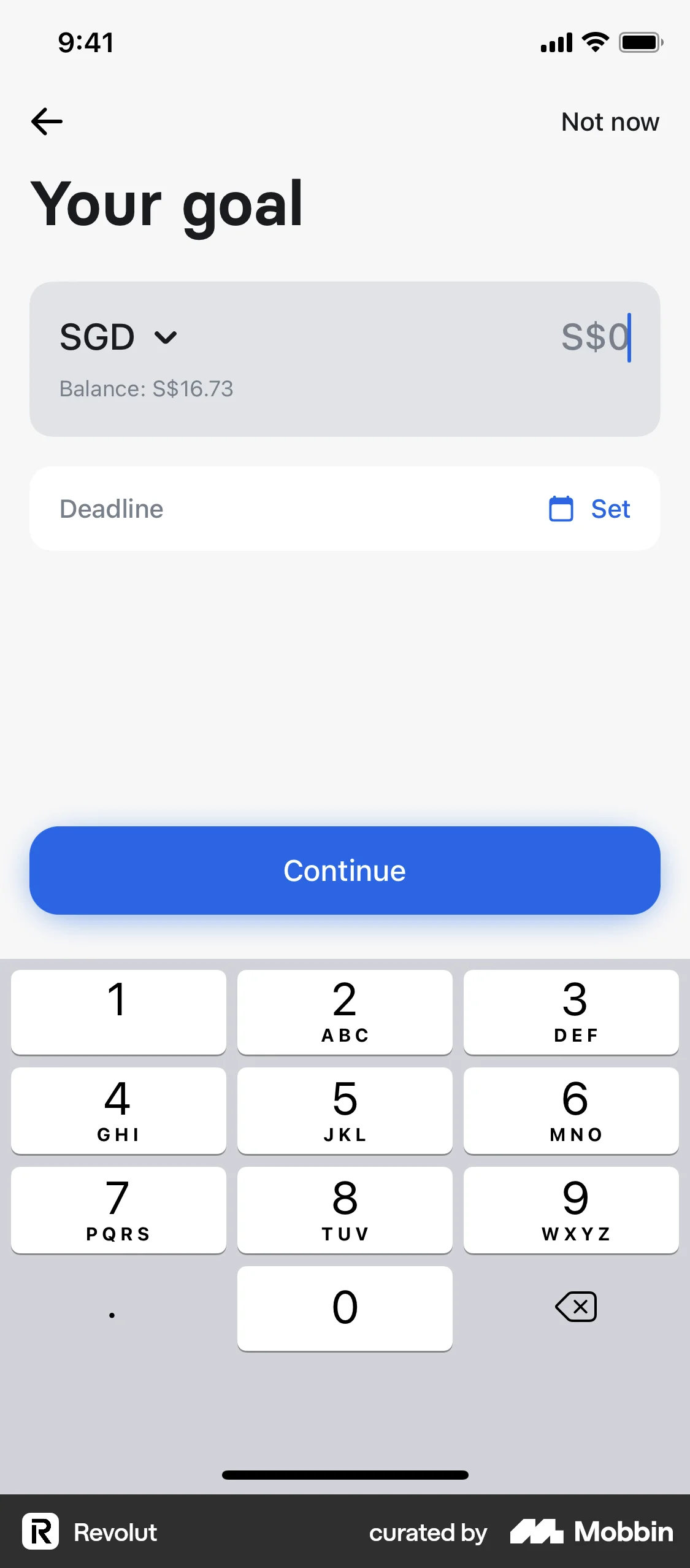 Revolut iOS Wallet & Balance screen