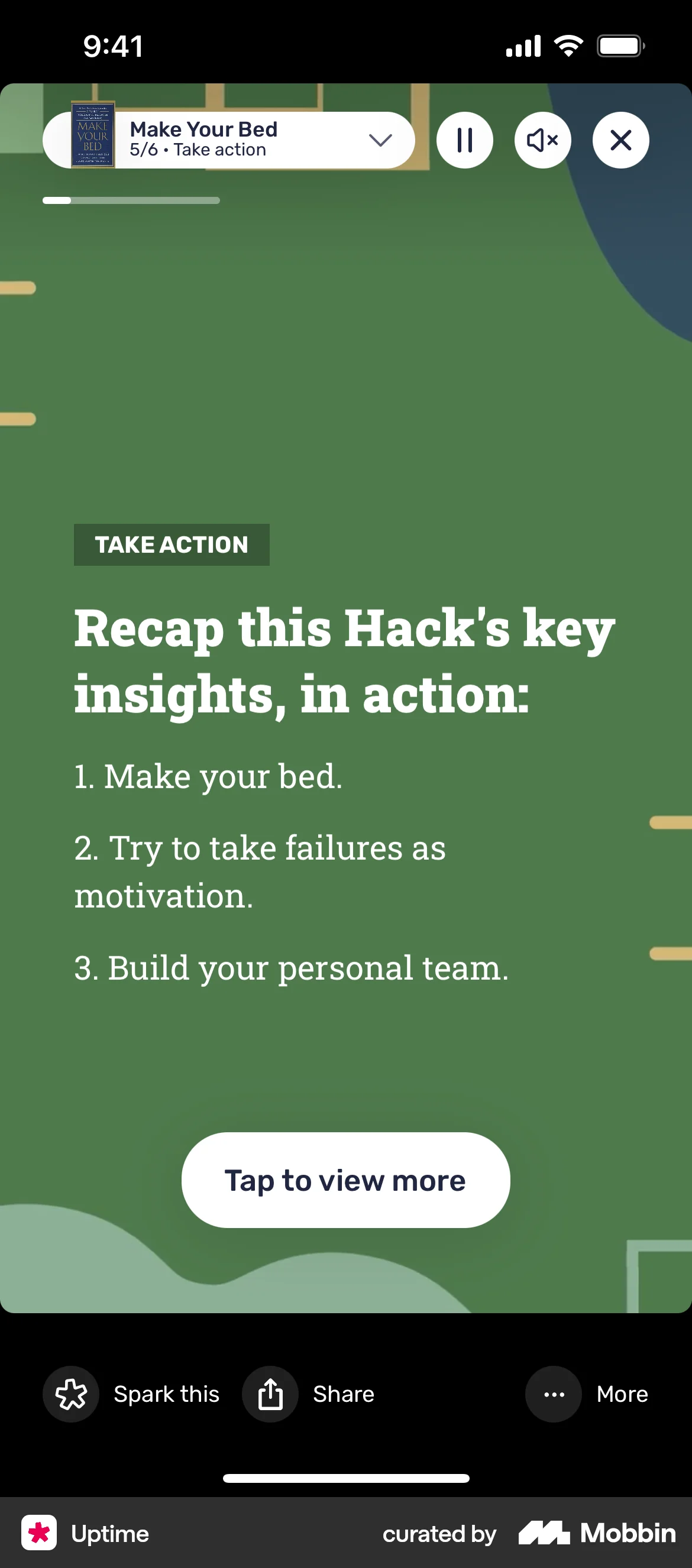 Uptime iOS Stories screen