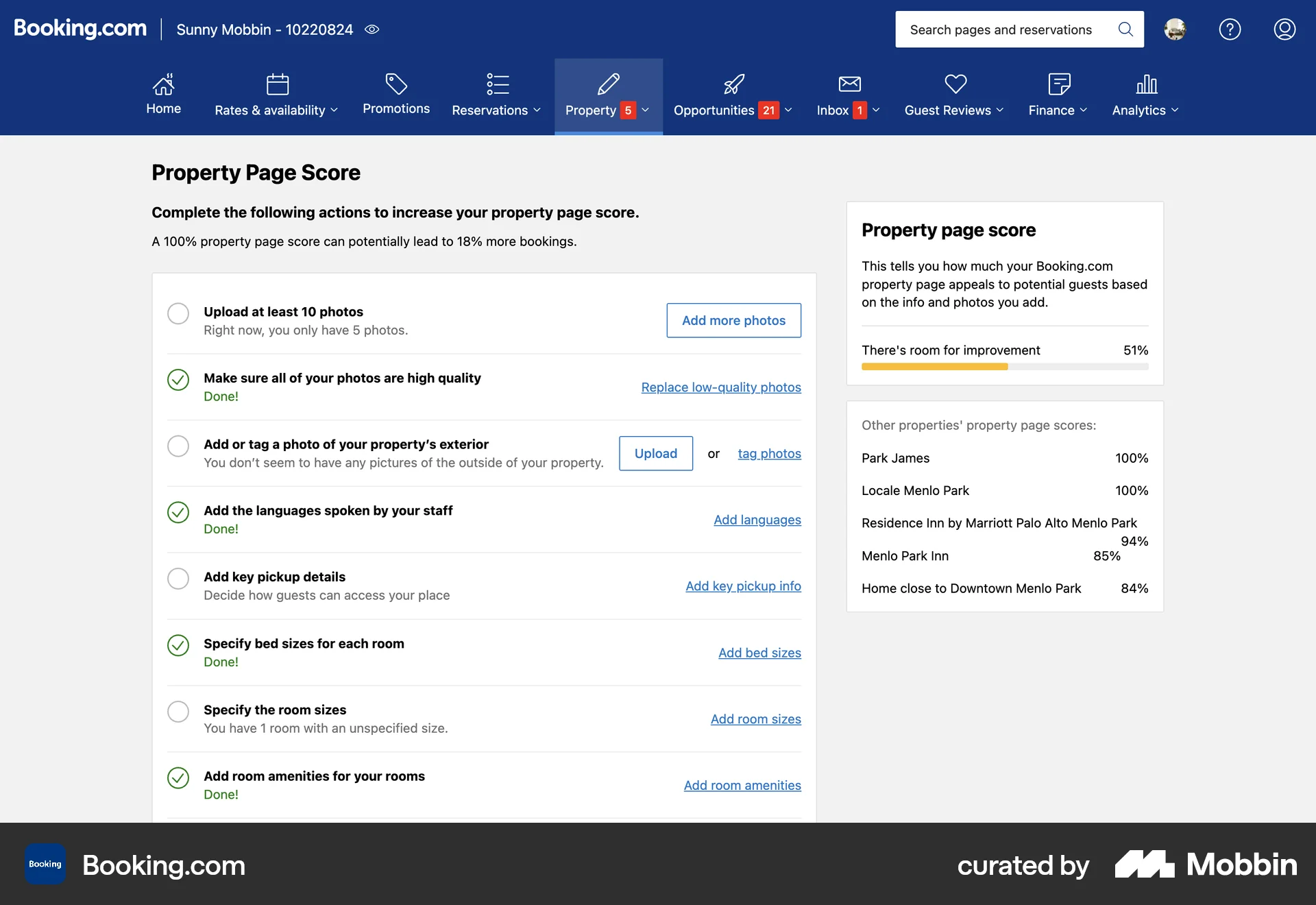 Booking.com Web Misc screen