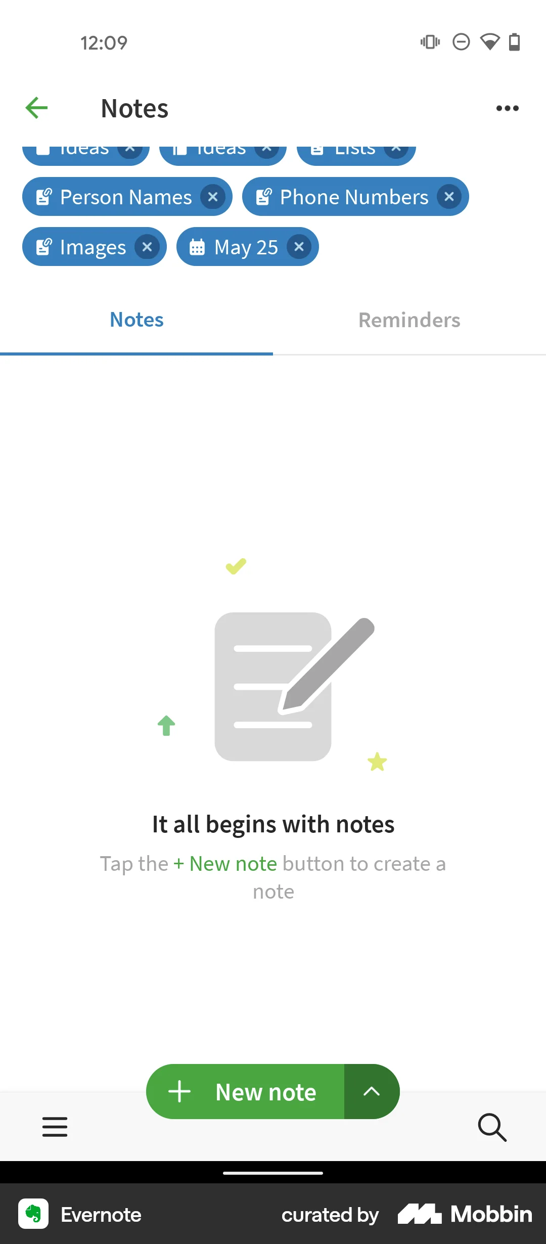 Evernote Android Note Detail screen