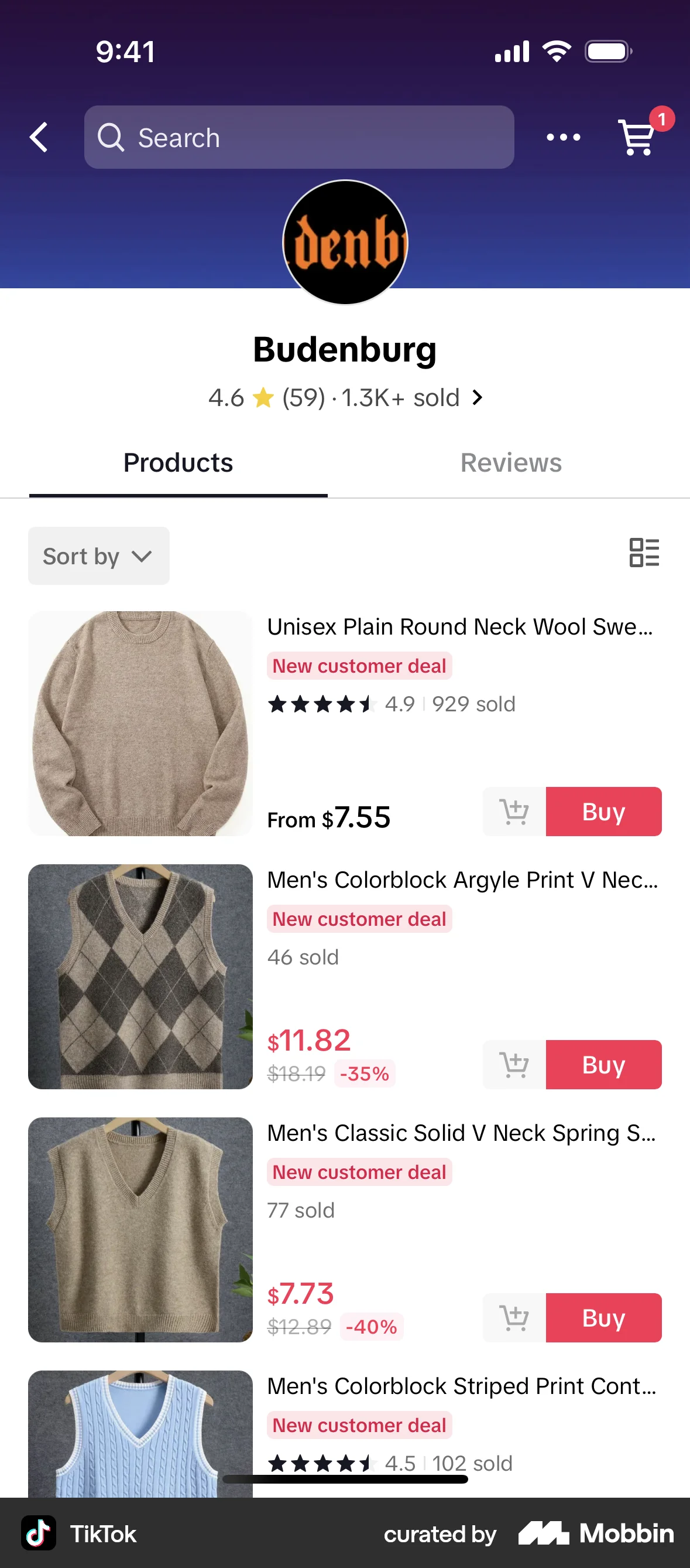 TikTok iOS User / Group Profile screen