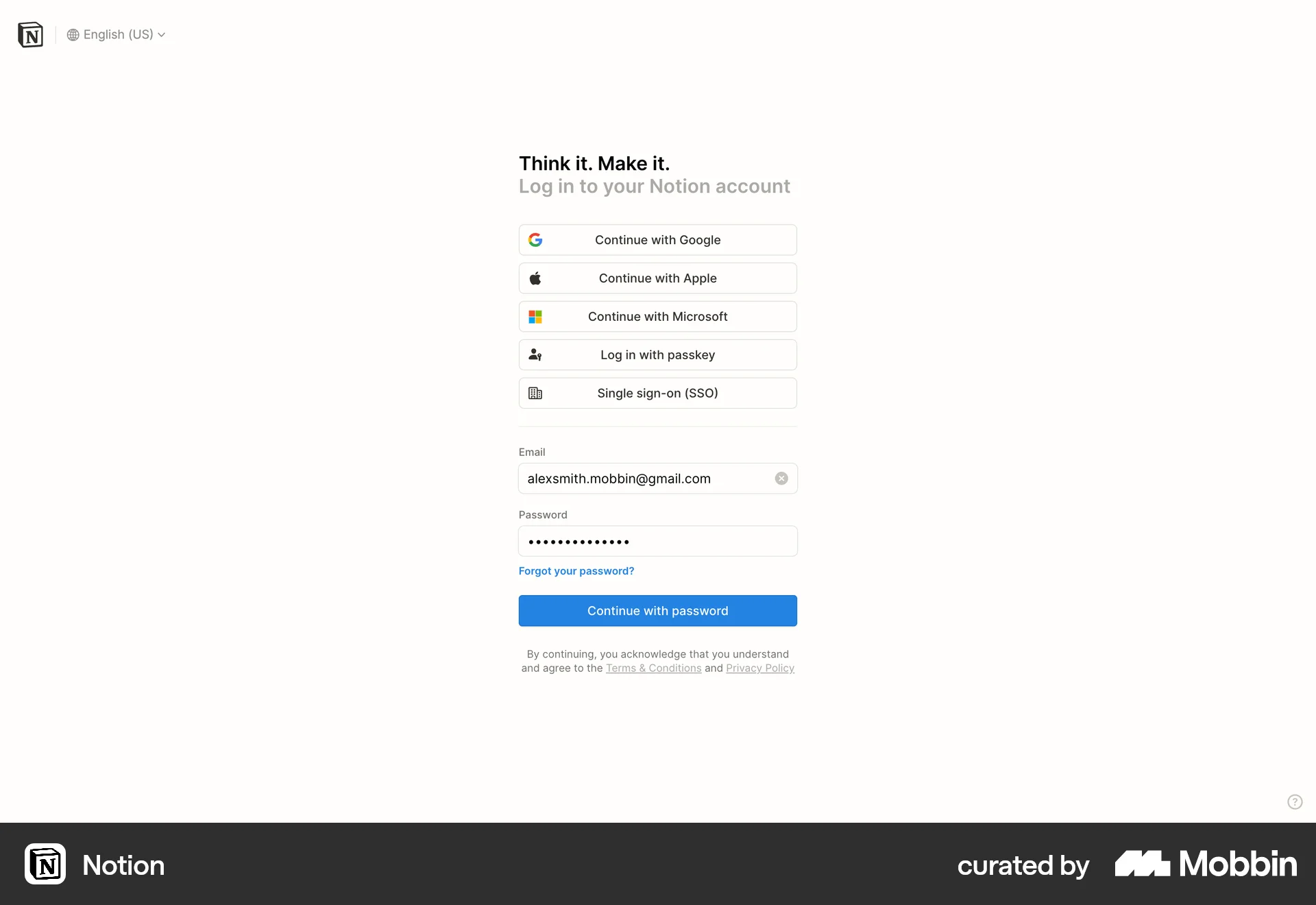 Notion Web Collaboration App screen