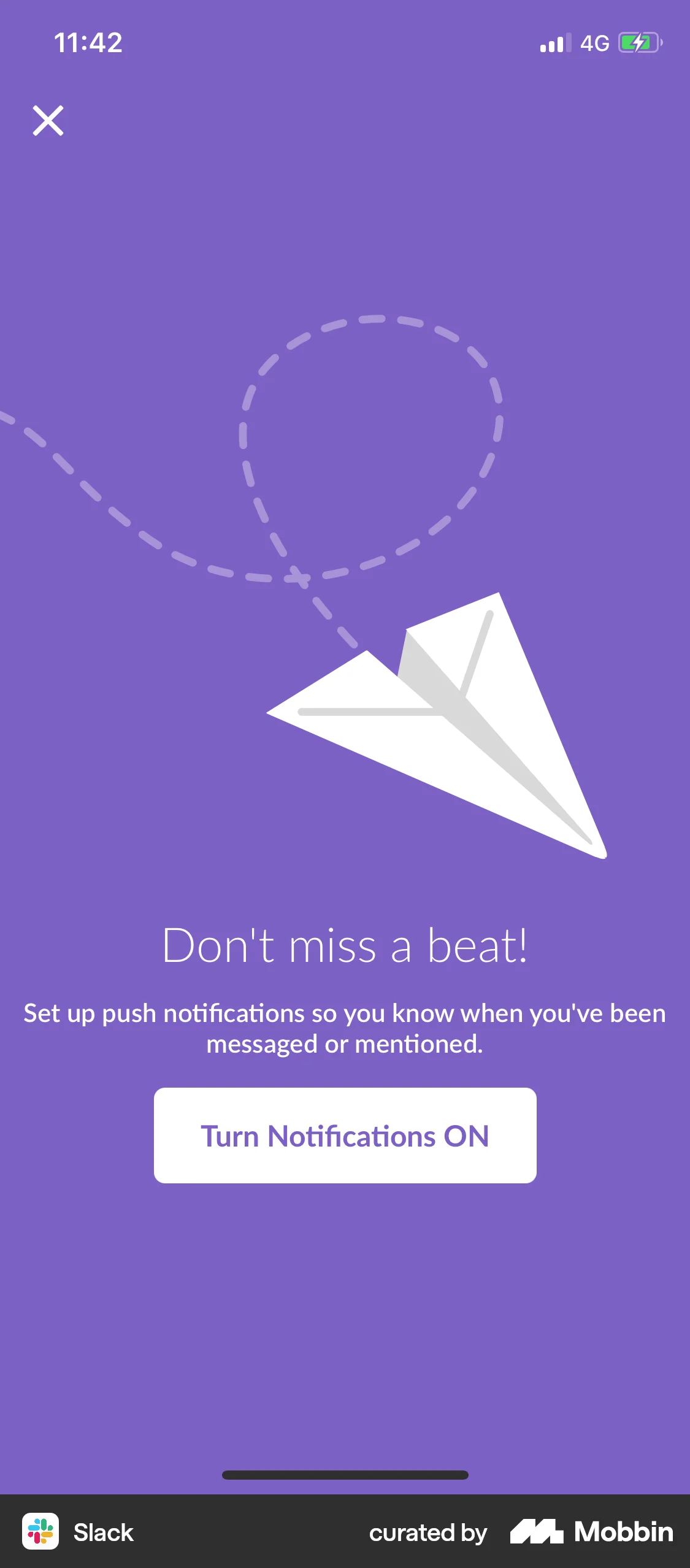 Slack iOS Permission screen