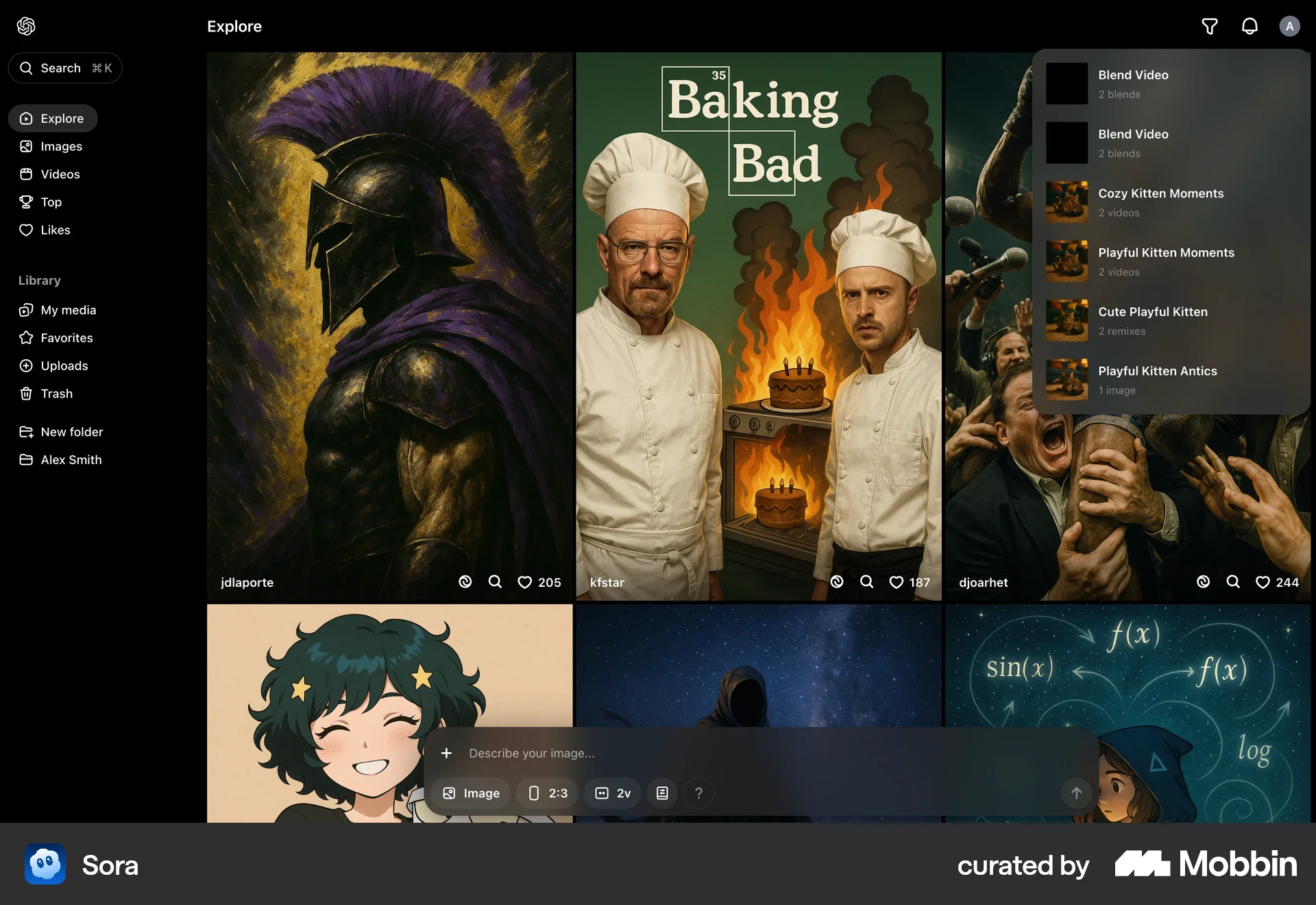 Sora Web Notifications screen