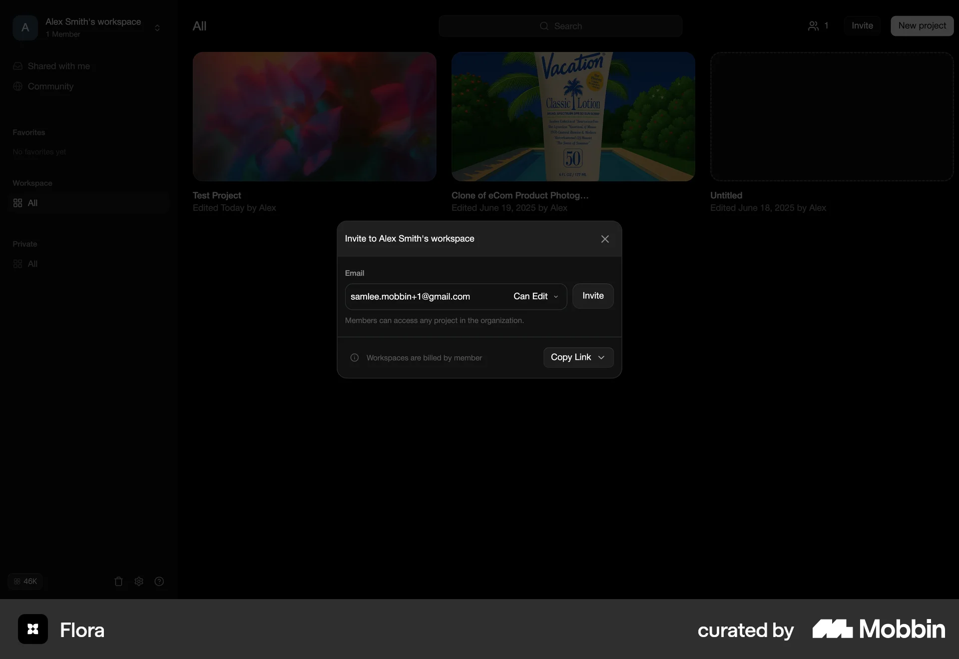 FLORA Web Invite Teammates screen