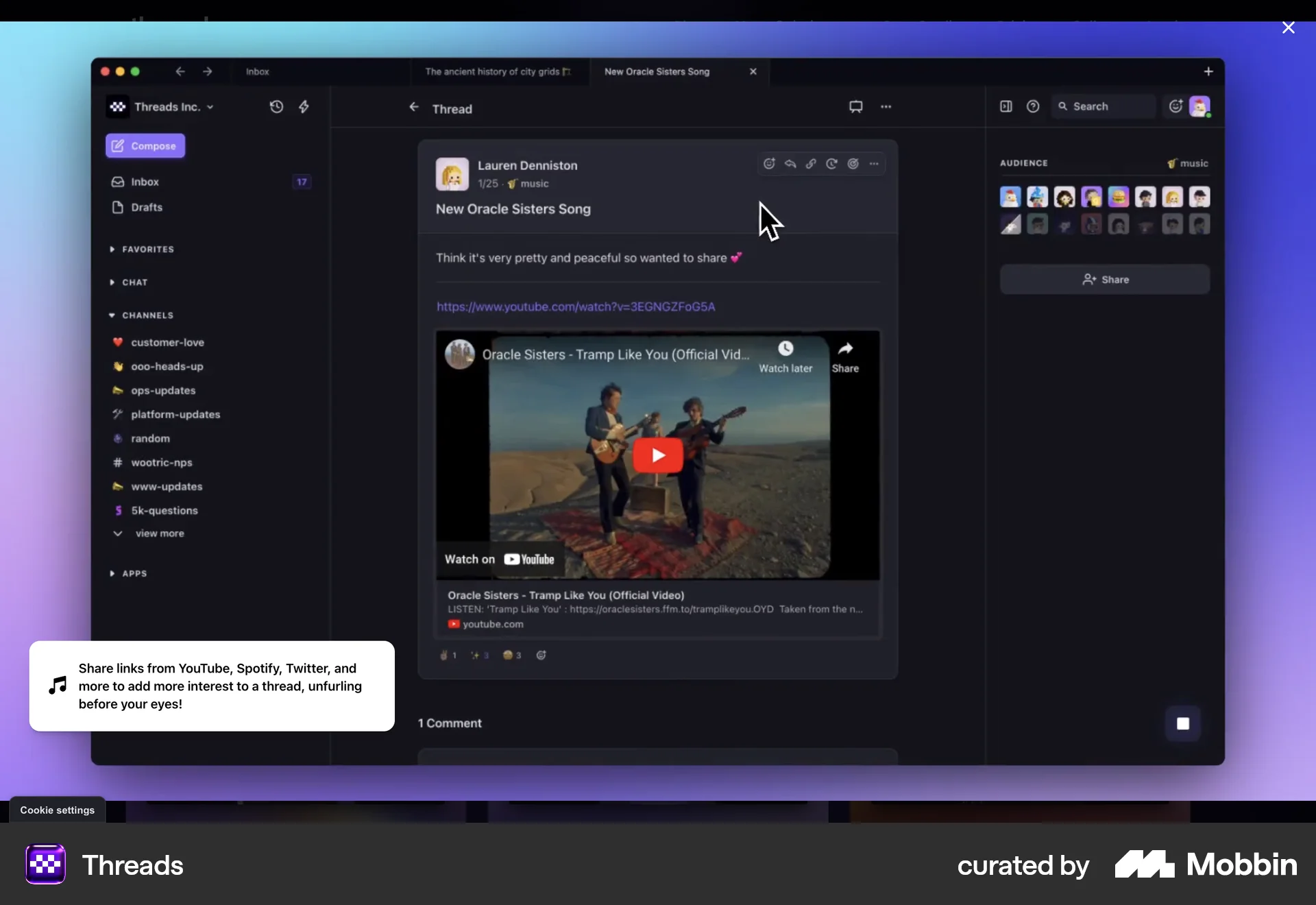 Threads Web screen containing Full-Screen Overlay UI element
