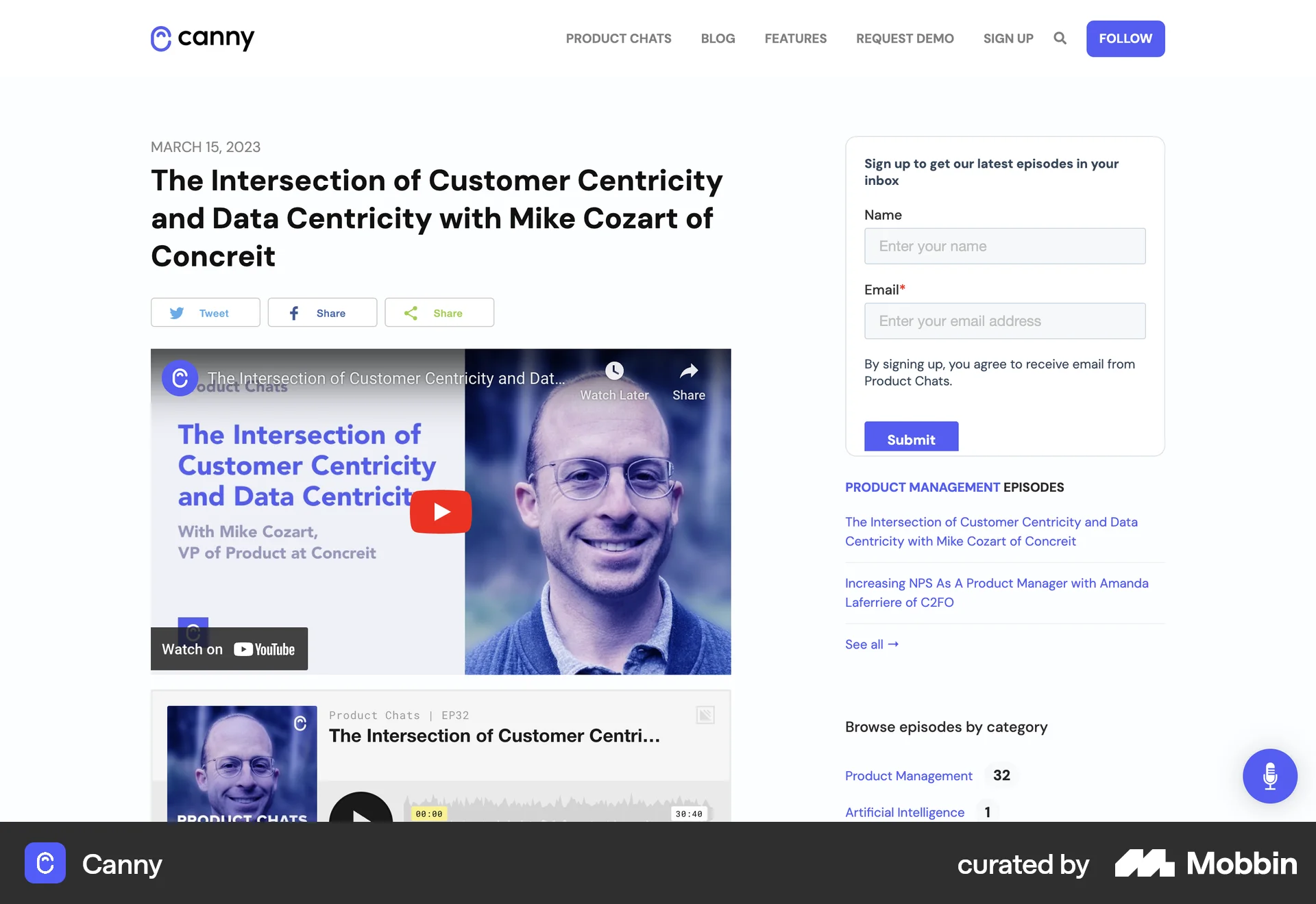 Canny Web Song & Podcast Detail screen