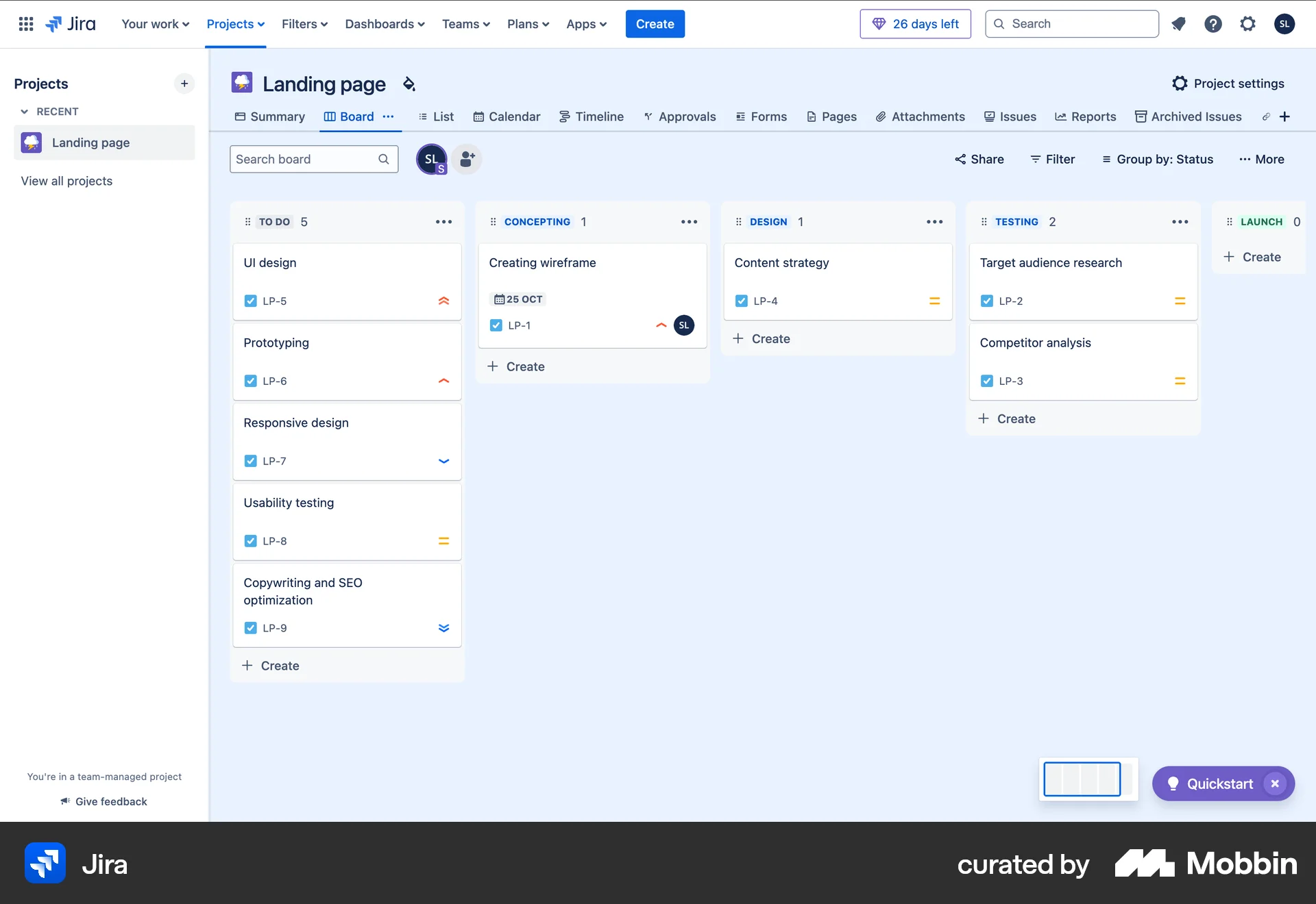 Jira Web Kanban Board screen