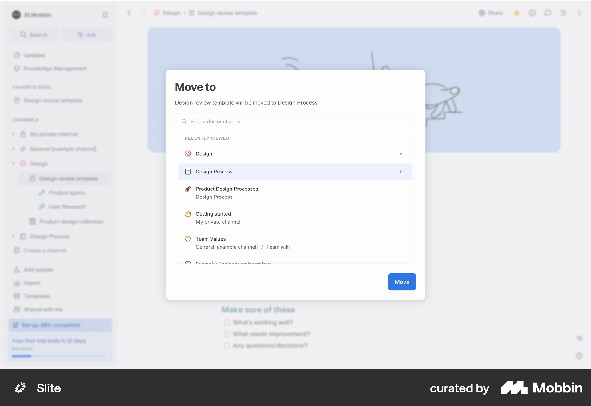 Slite Web Move screen