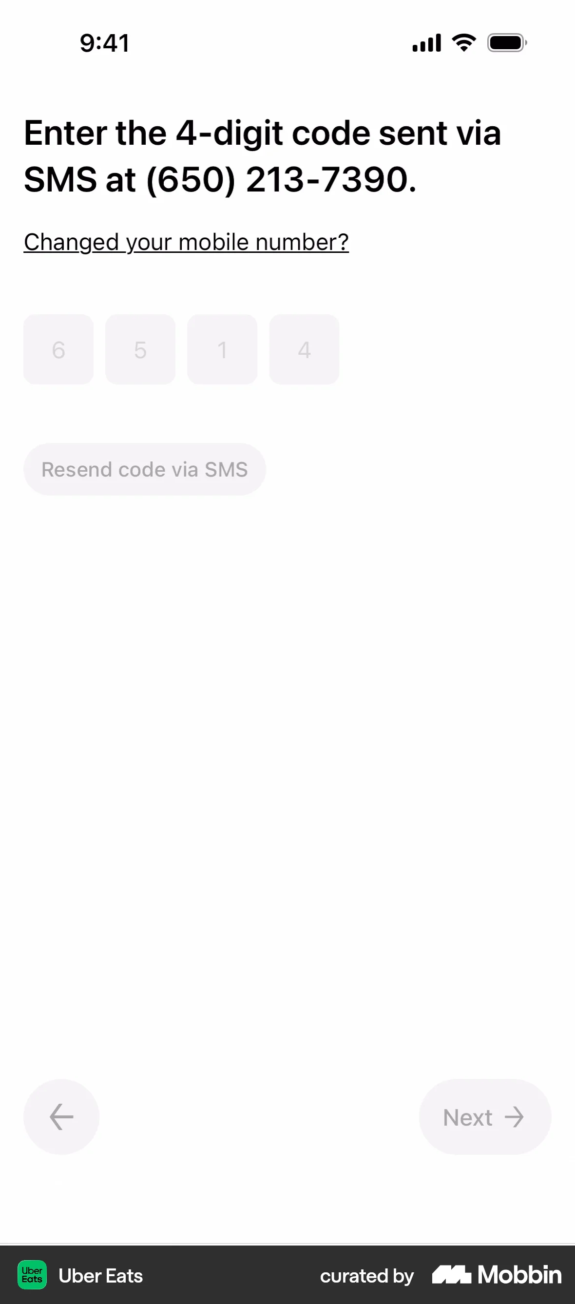 Uber Eats Onboarding screen
