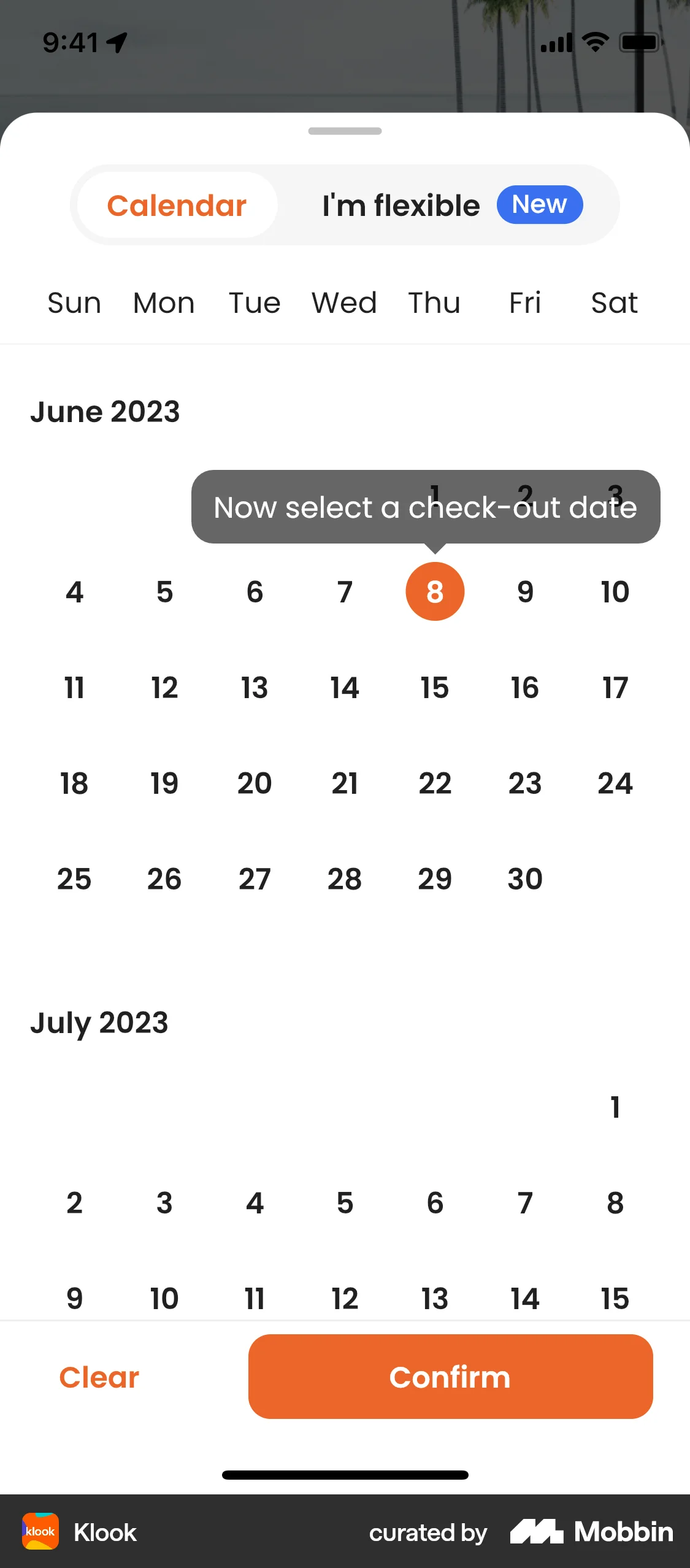 Klook iOS screen containing Tooltip UI element
