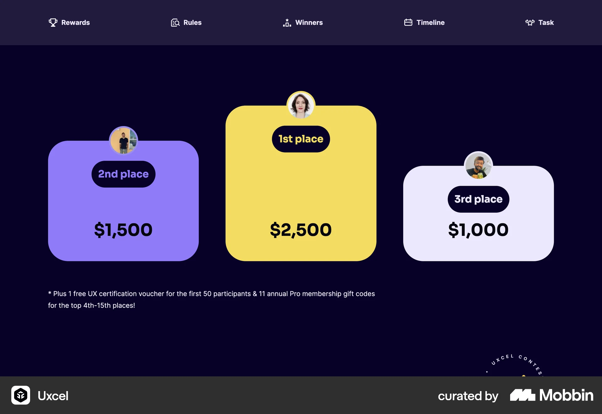 Uxcel Web Leaderboard screen