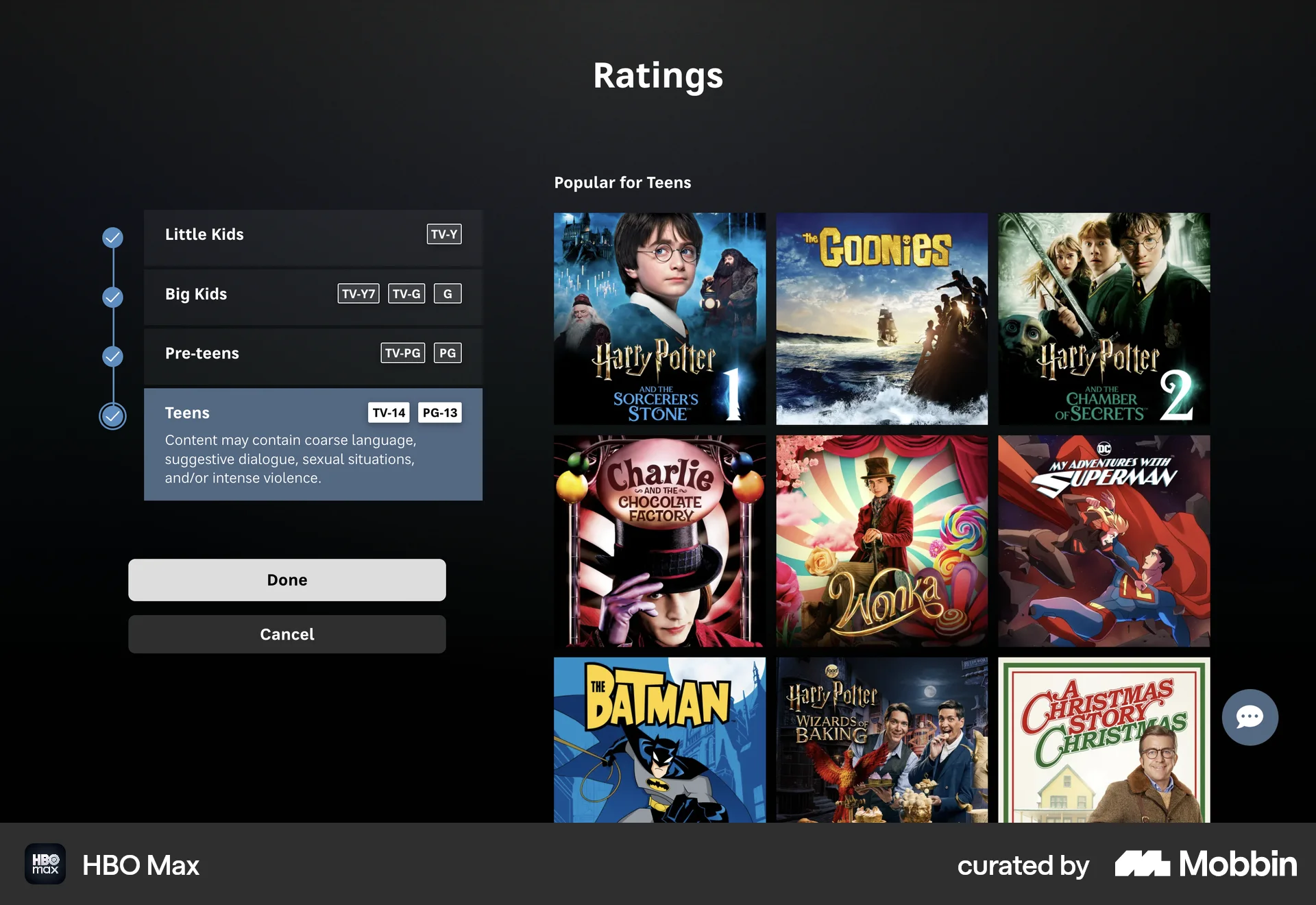 HBO Max Web Settings & Preferences screen