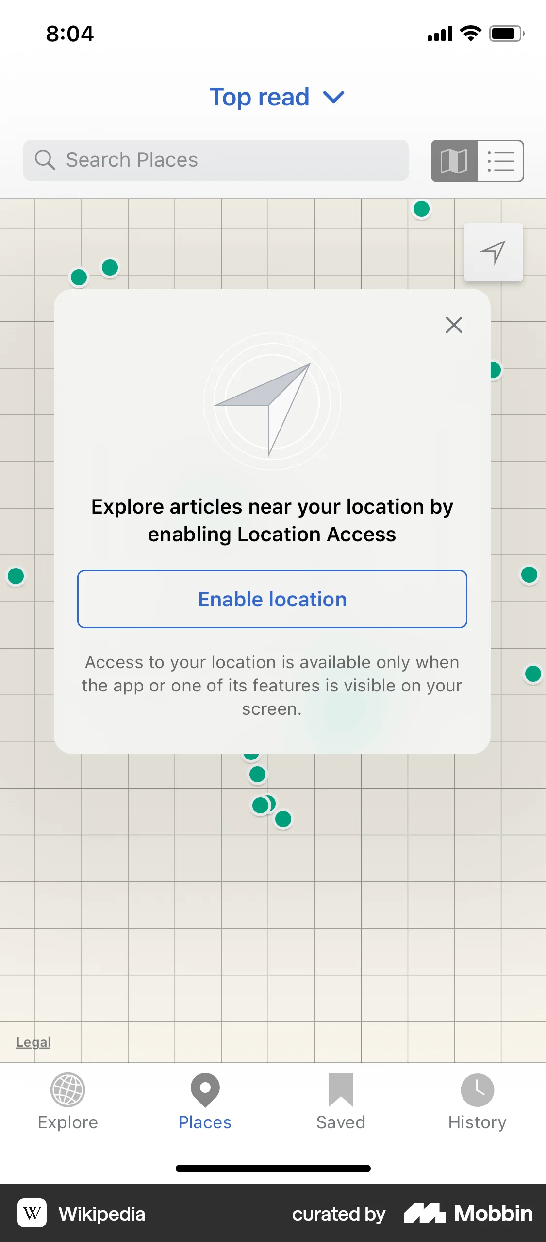 Ios Location Prompt Wikipedia iOS Location Access Prompt | Mobbin